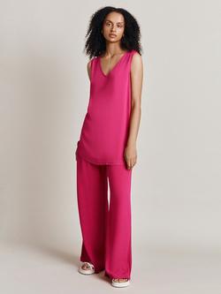 Ghost Harper Wide Leg Trousers, Bright Pink