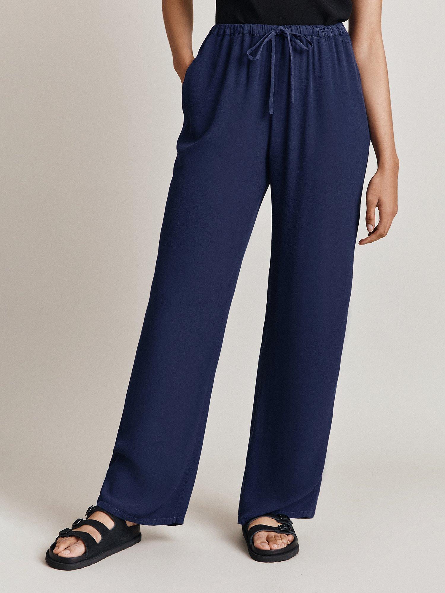 Ghost Olivia Wide Leg Trousers, Blue