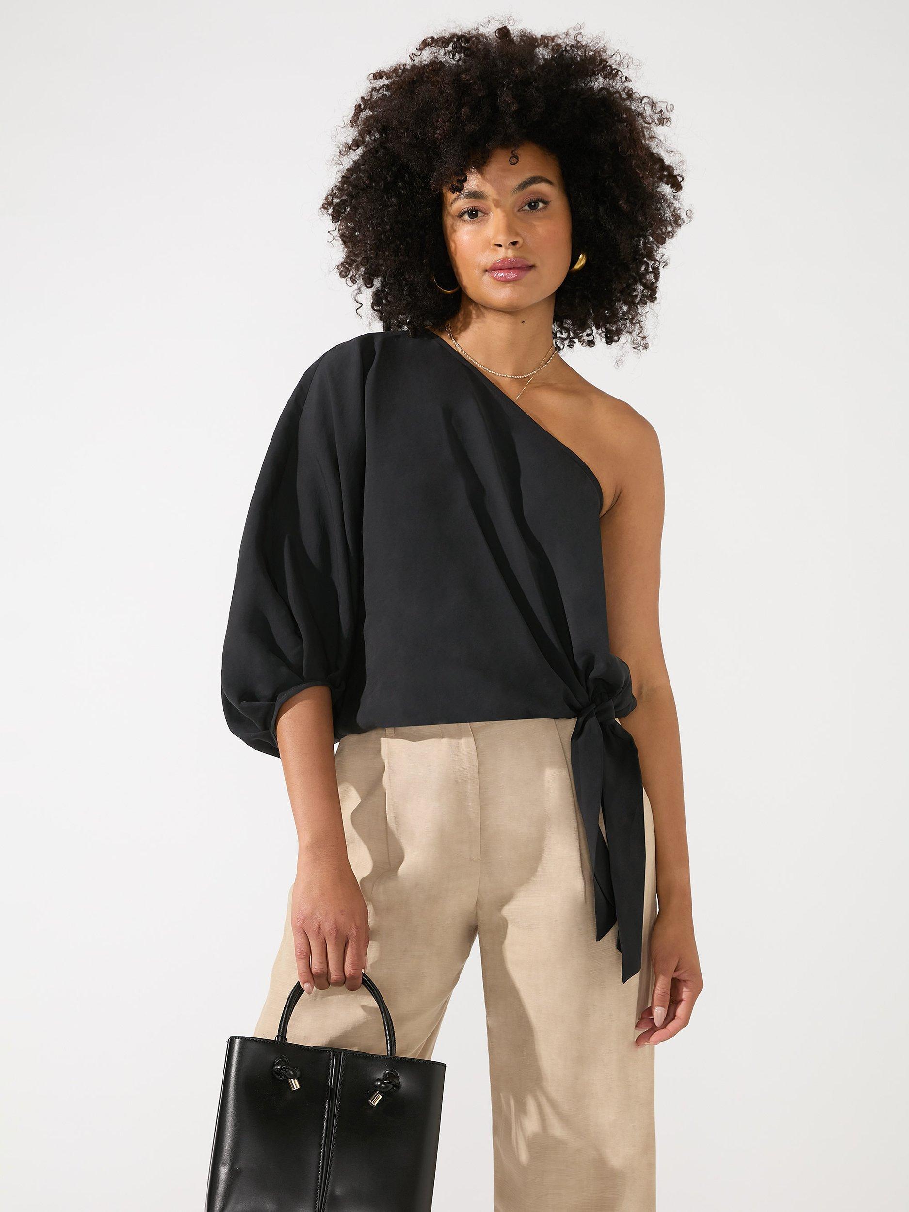 Ro&Zo One Shoulder Top, Black