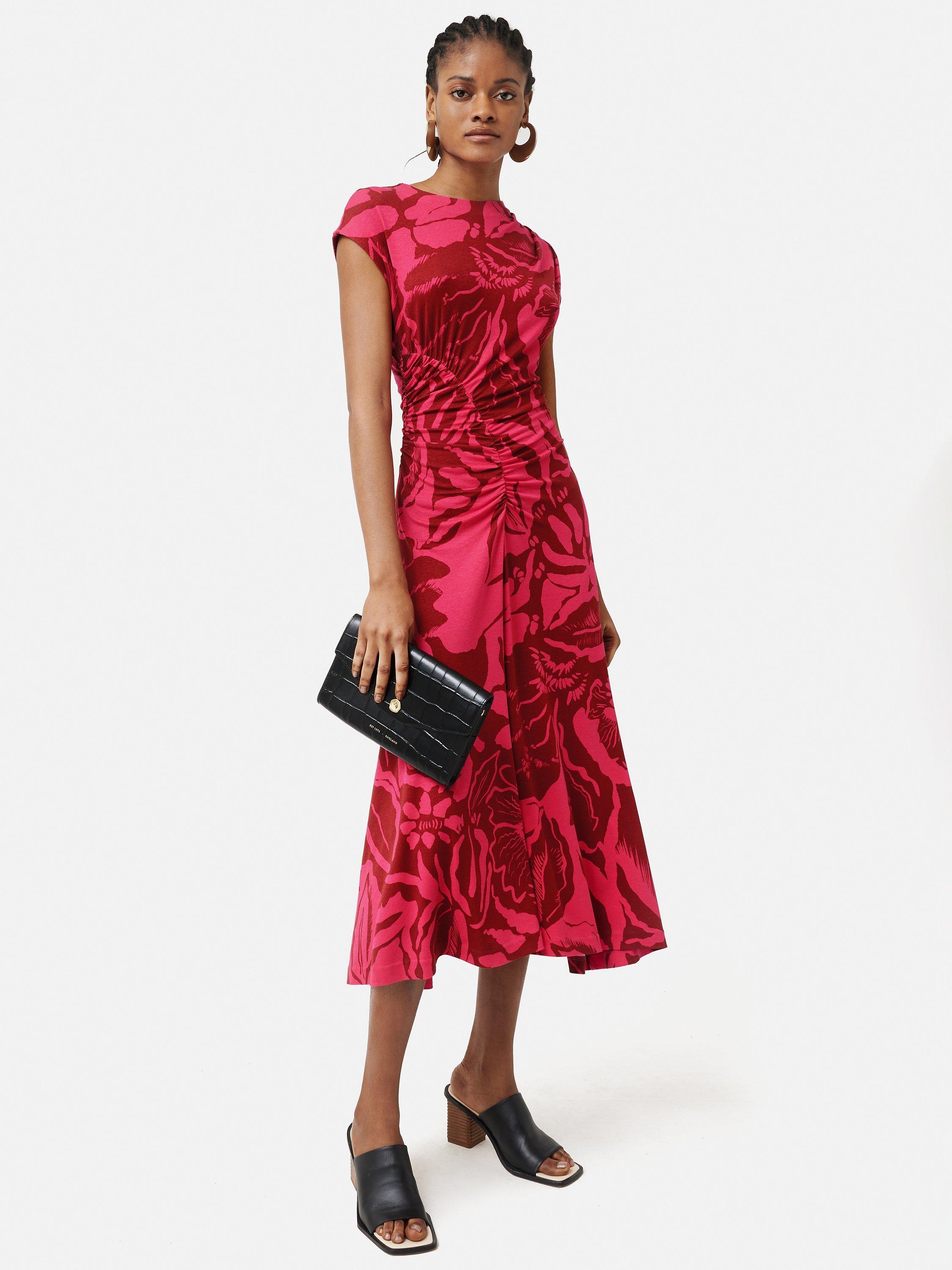 Jigsaw Strokes Floral Dress, Pink