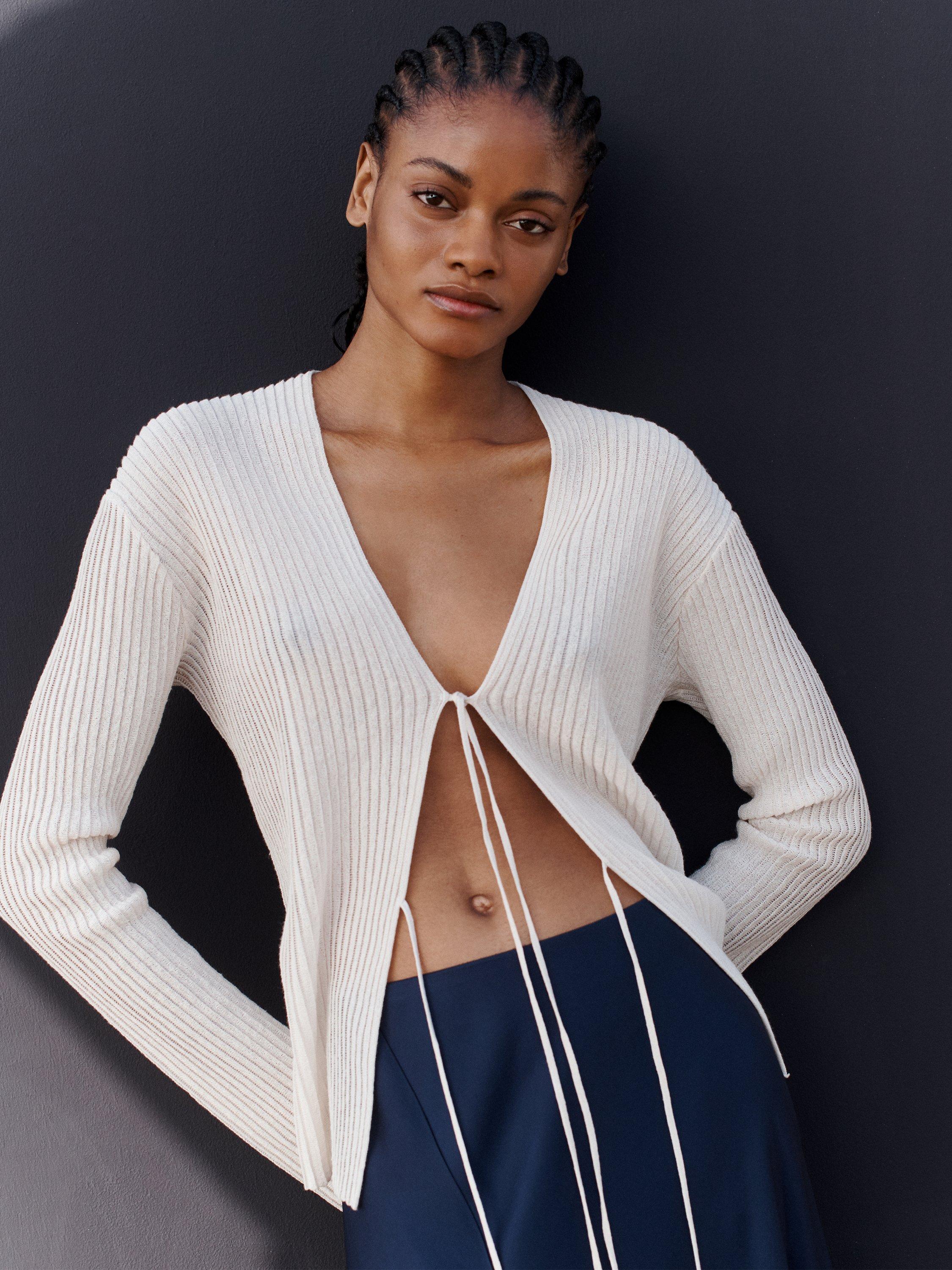 Jigsaw Textured Plisse Linen Blend Cardigan, Cream