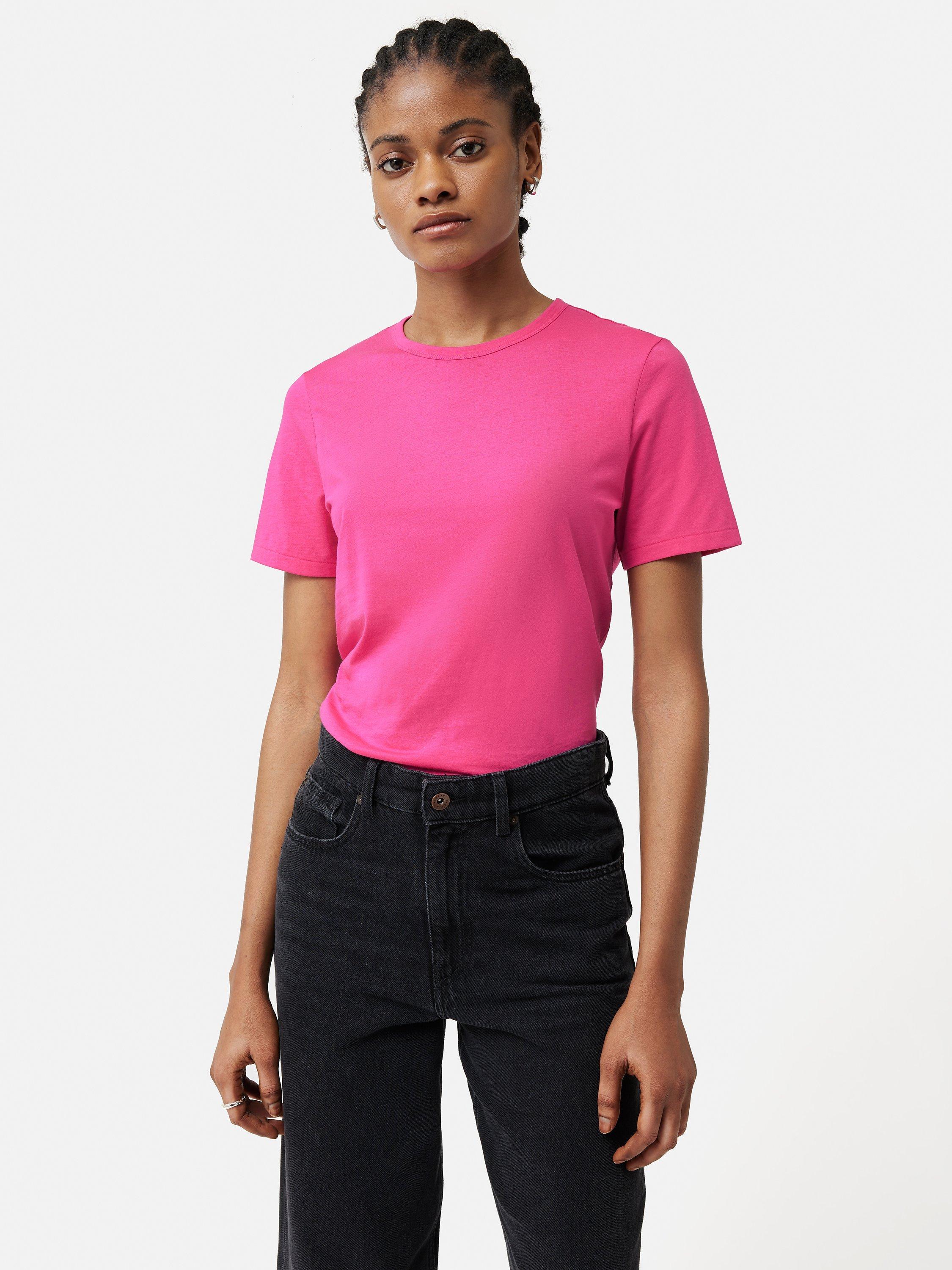 Jigsaw Supima Cotton Crew Neck T-Shirt, Pink