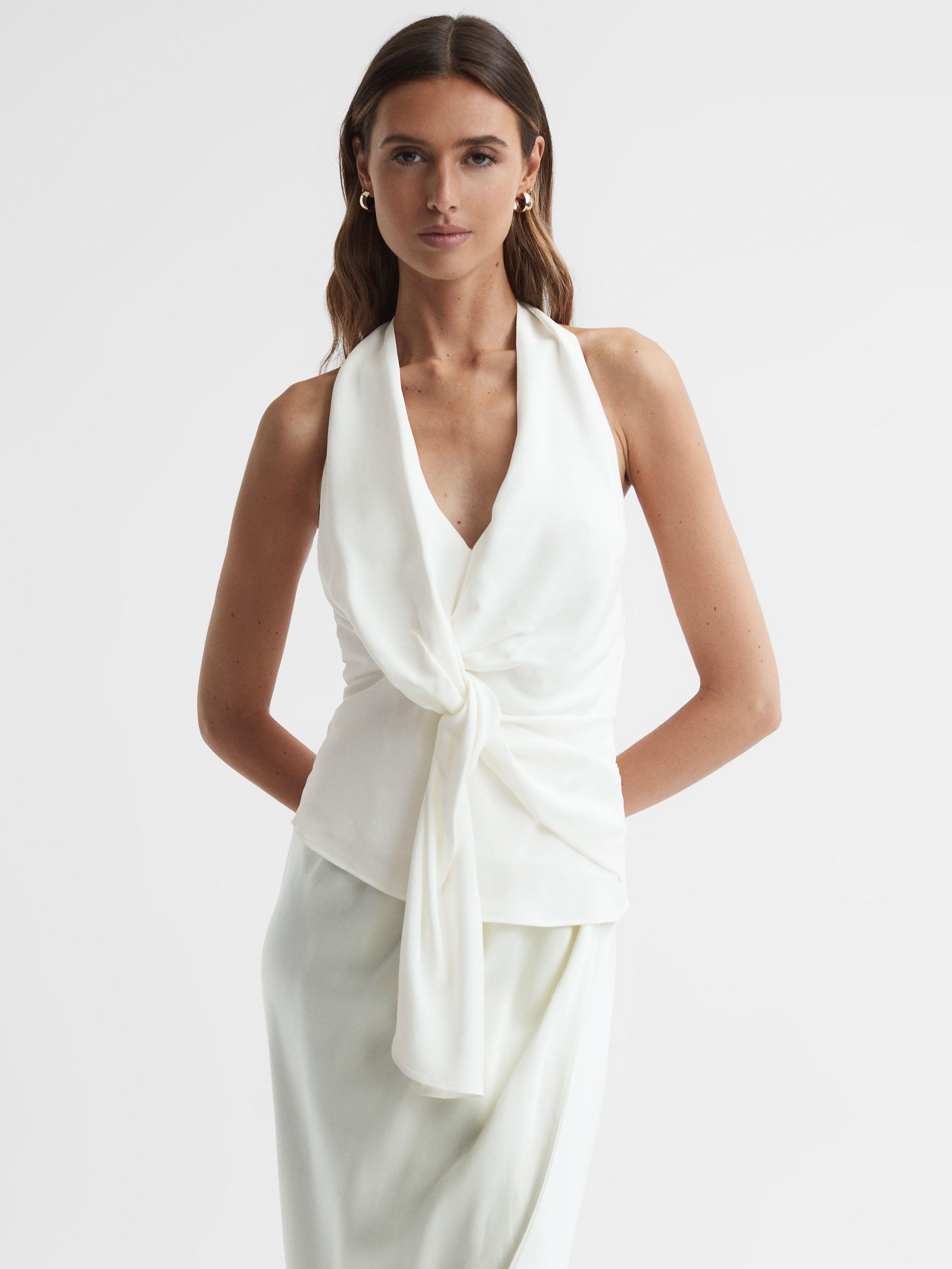 Reiss Freda Drape Halter Neck Top