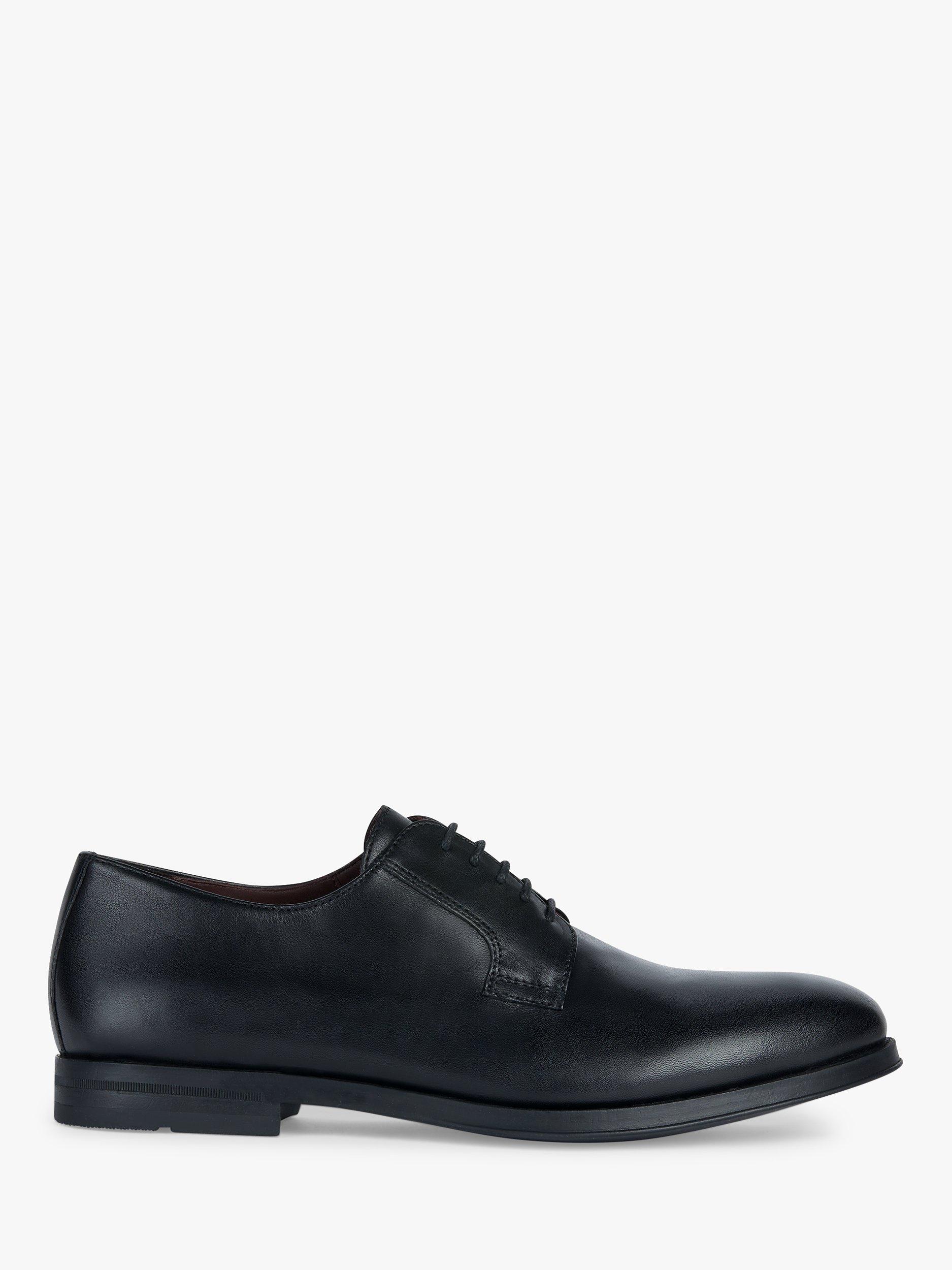 Geox Decio Wide Fit Leather Oxford Shoes, Black