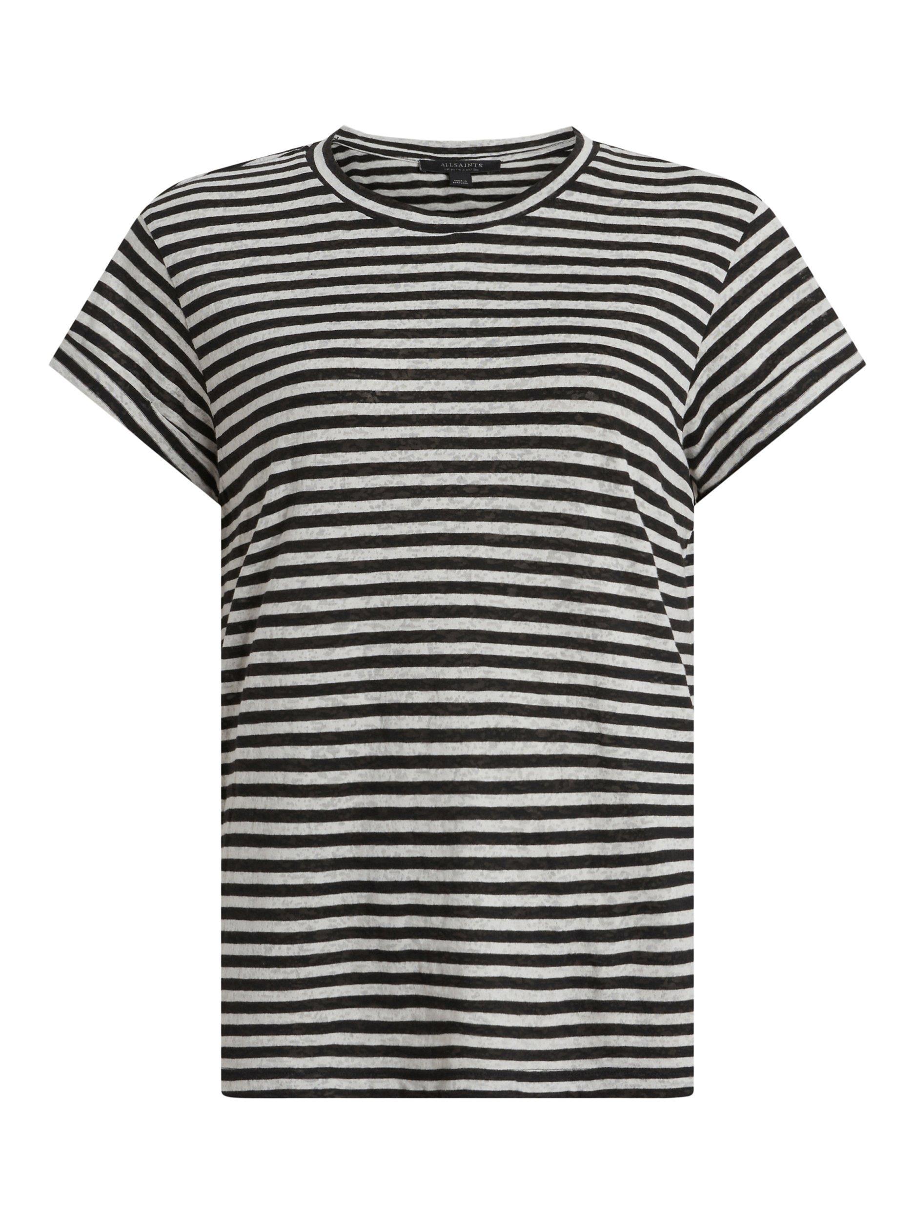 AllSaints Anna Stripe T-Shirt, Chalk/Ink, 16