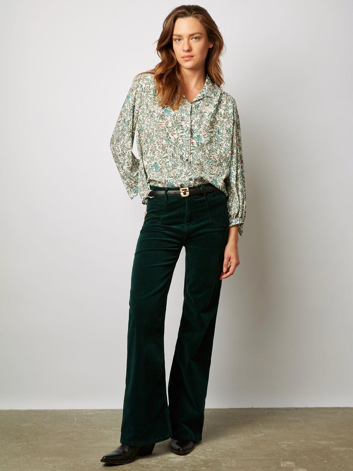Gerard Darel Elvy Corduroy Trousers, Green