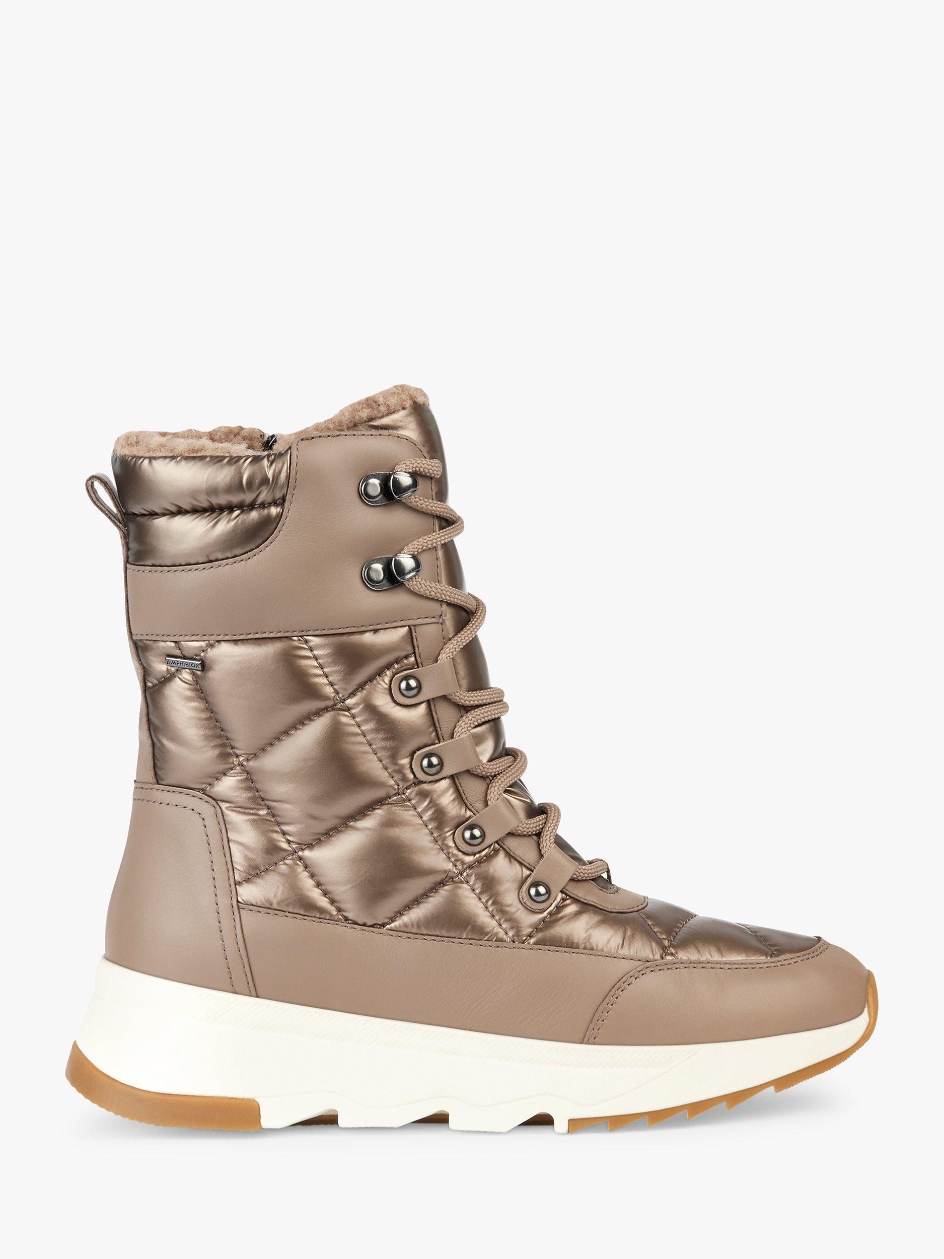 Geox Falena Leather Lace Up Boots, Brown