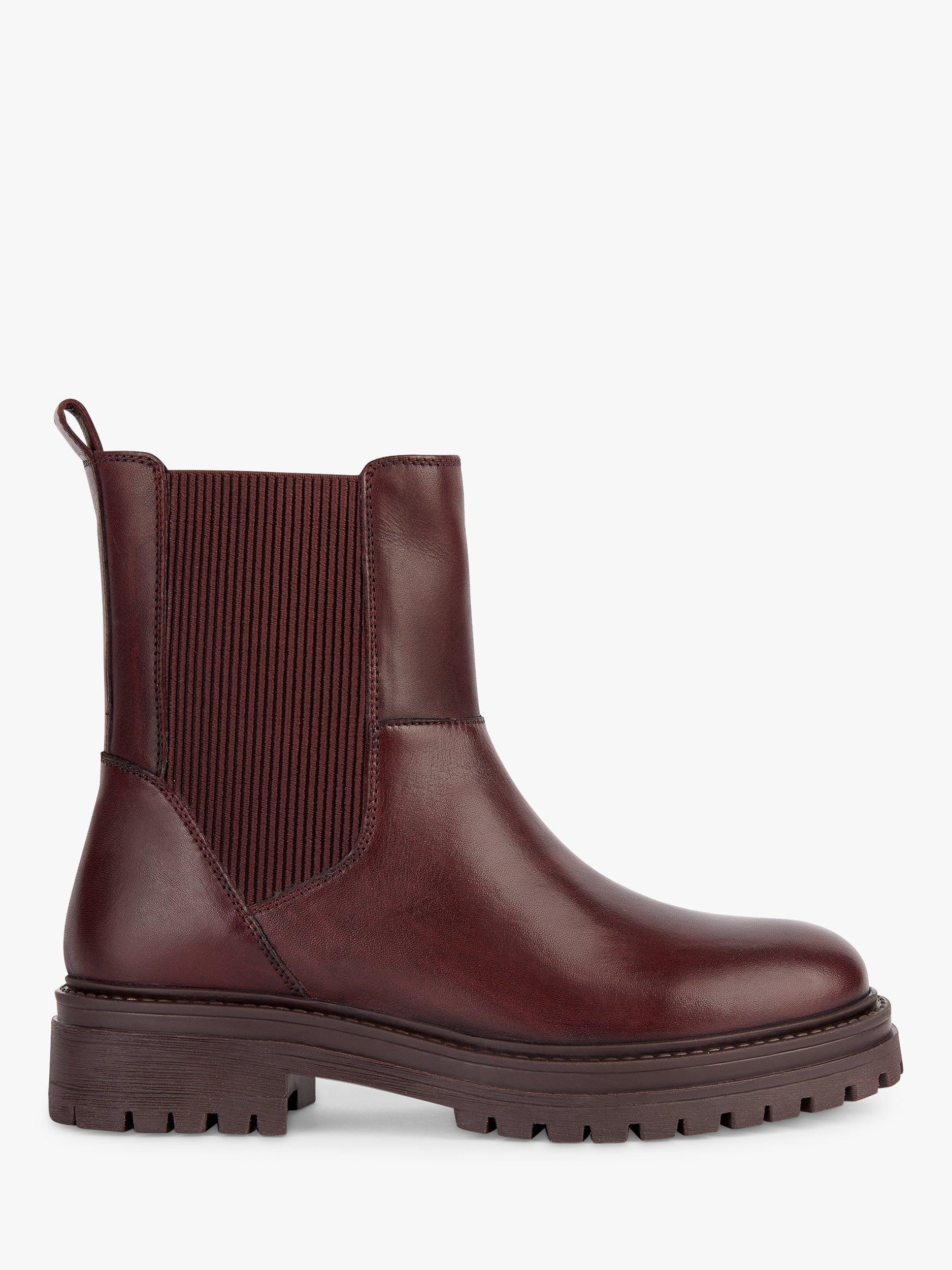 Geox Iridea Leather Ankle Boots, Wine