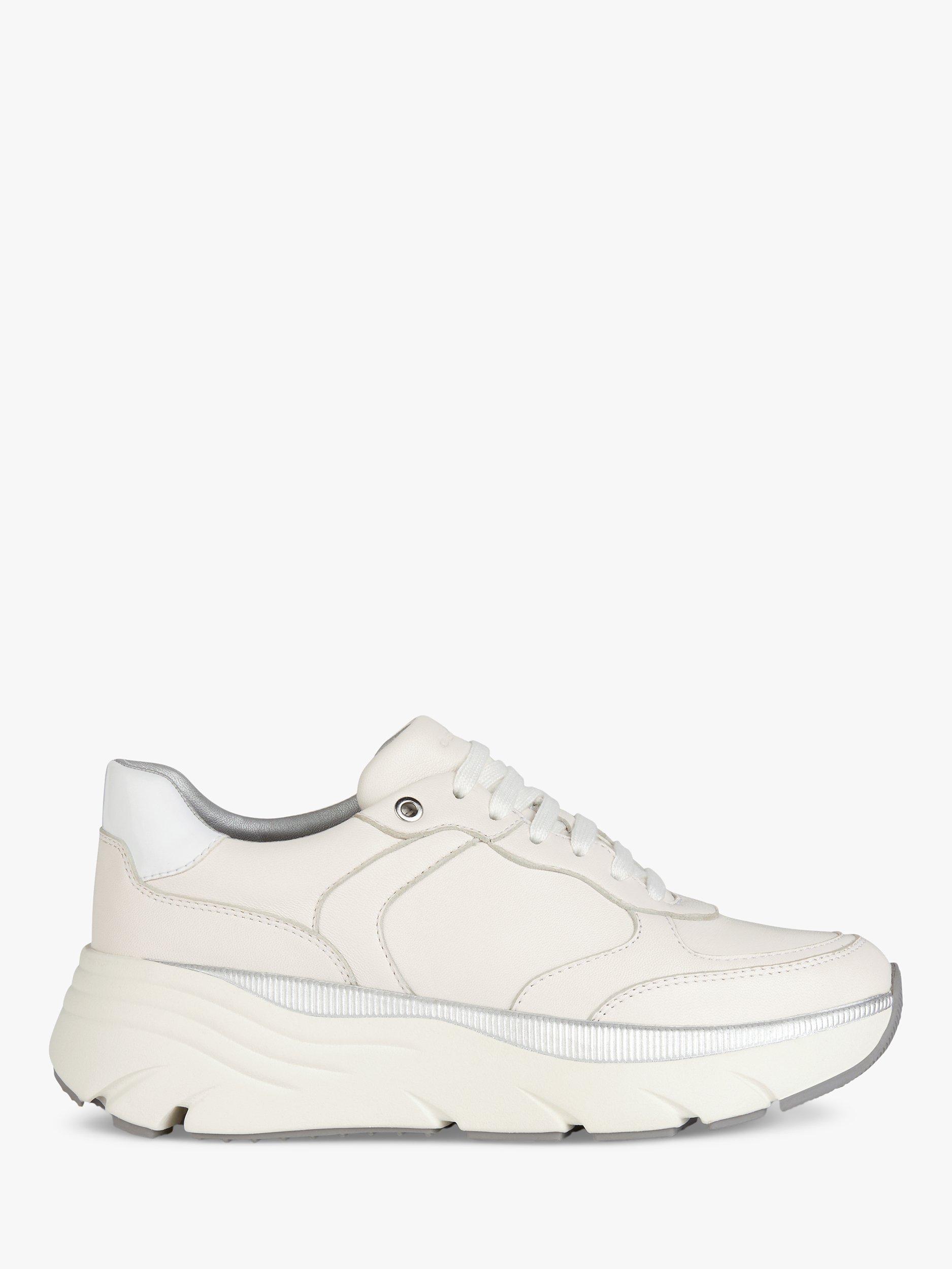 Geox Diamanta Leather Lace Up Shoes, Off White