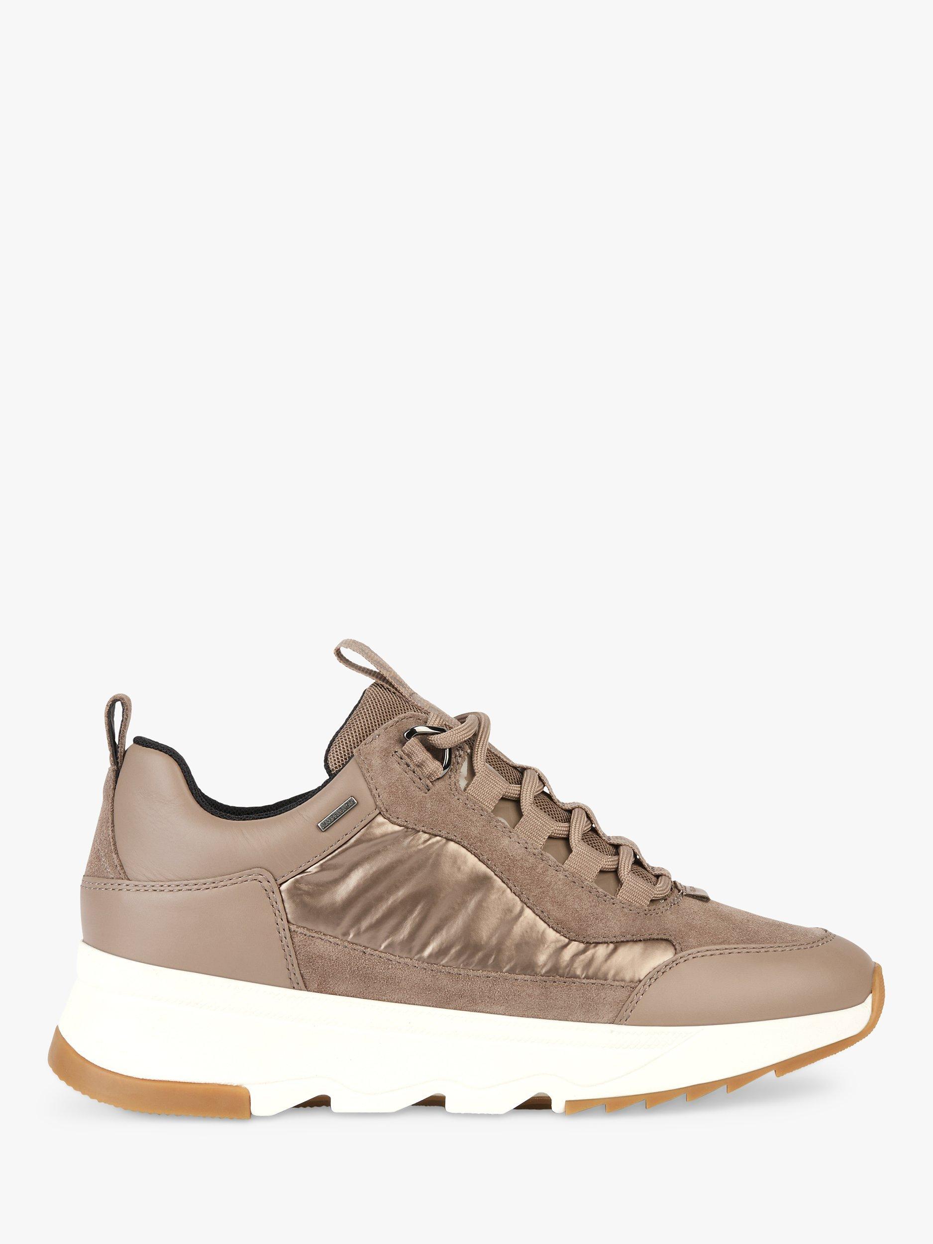 Geox Falena Leather Lace Up Boots, Dk Taupe