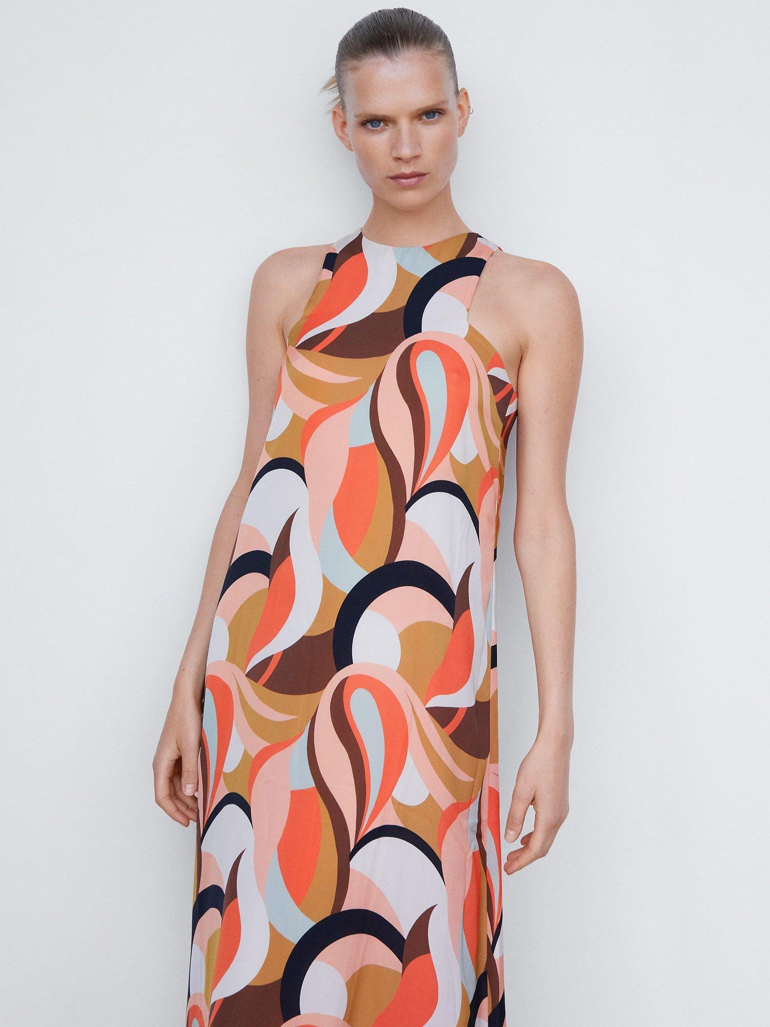 Mango Pepa Abstract Maxi Dress, Multi