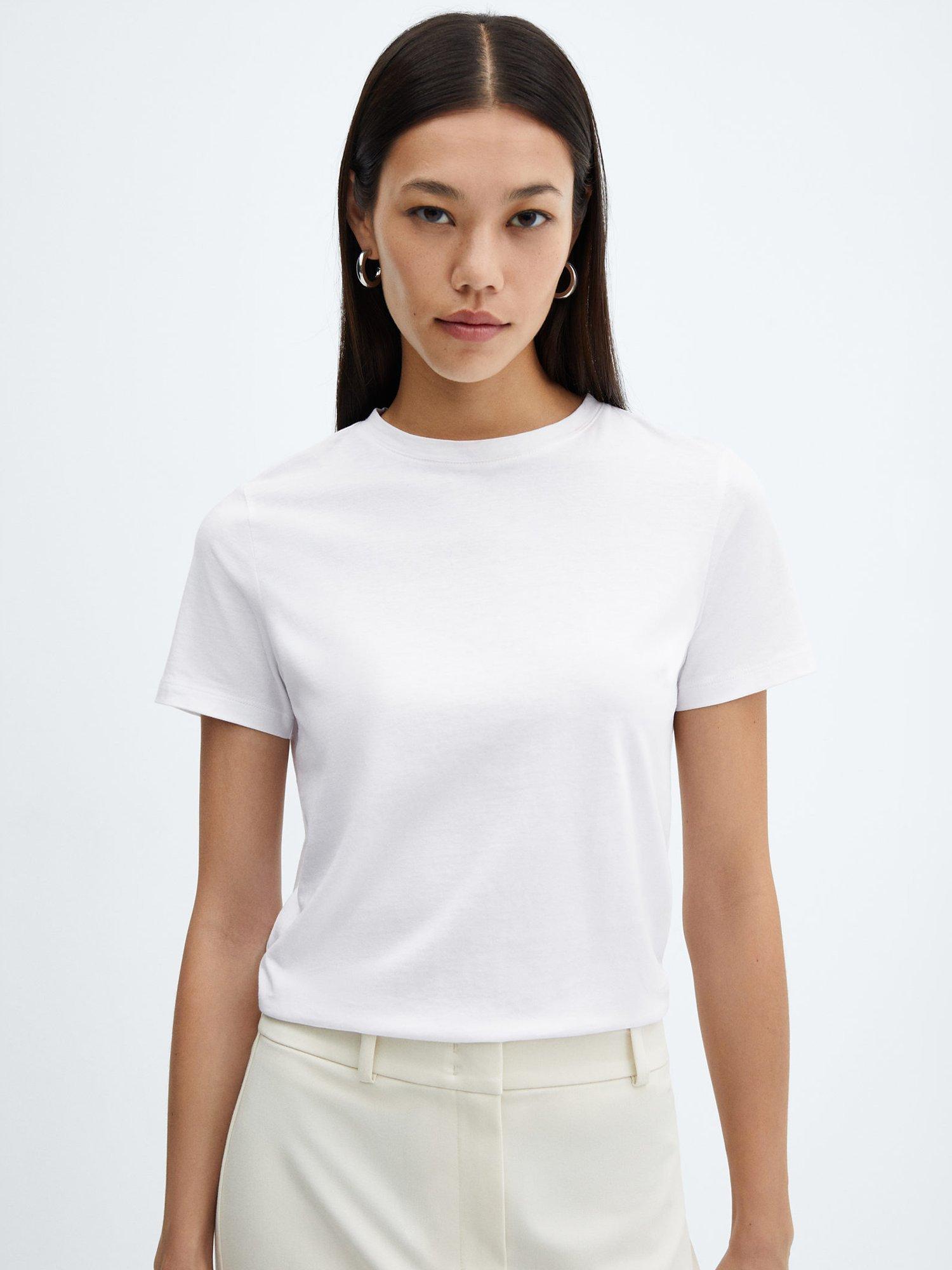 Mango Chalaca Classic Cotton T-Shirt, White