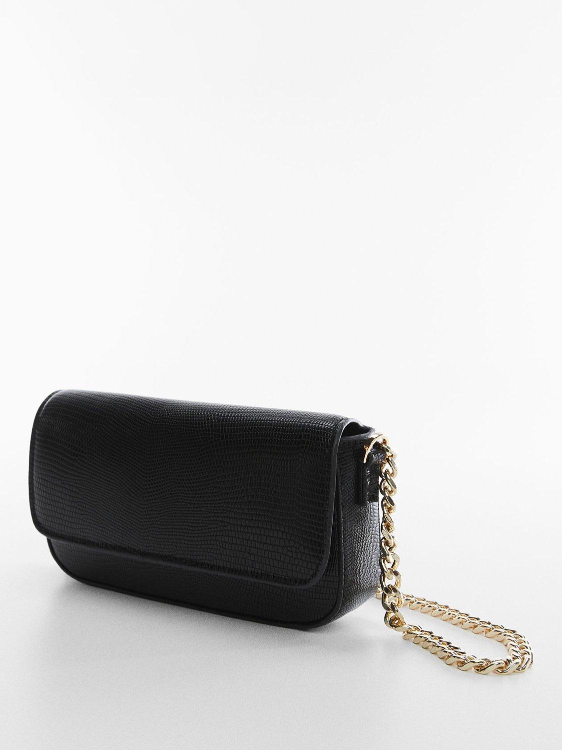 Mango Paola Chain Strap Cross Body Bag, Black, Black