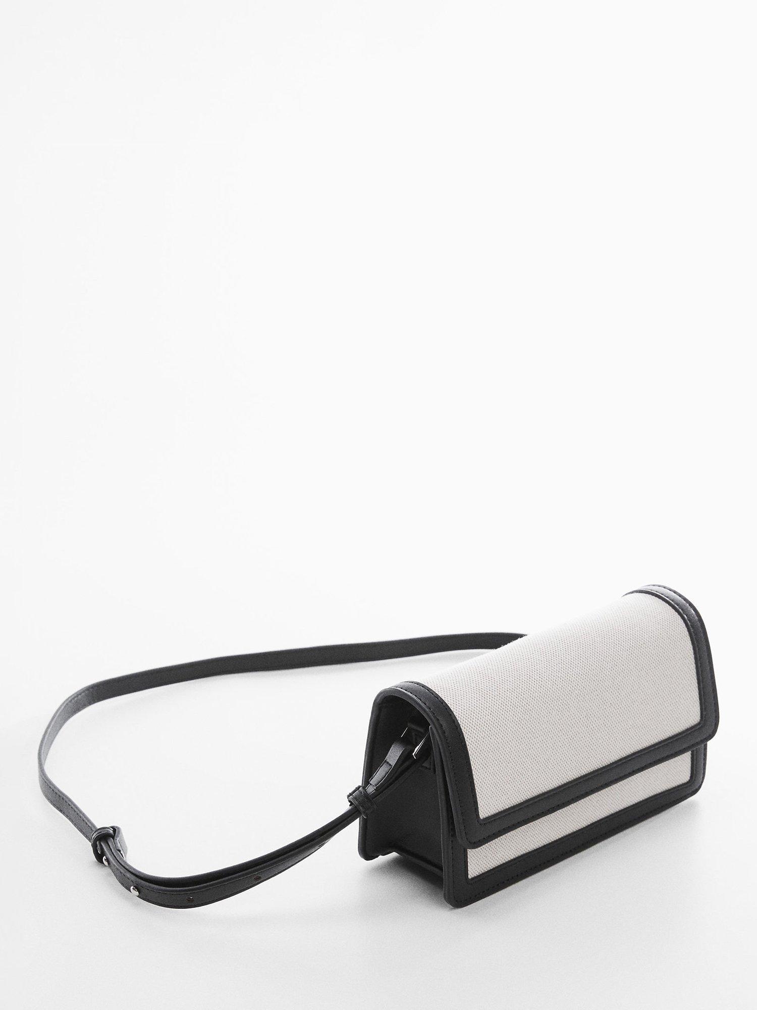 Mango German Cross Body Bag, Black/White, One Size