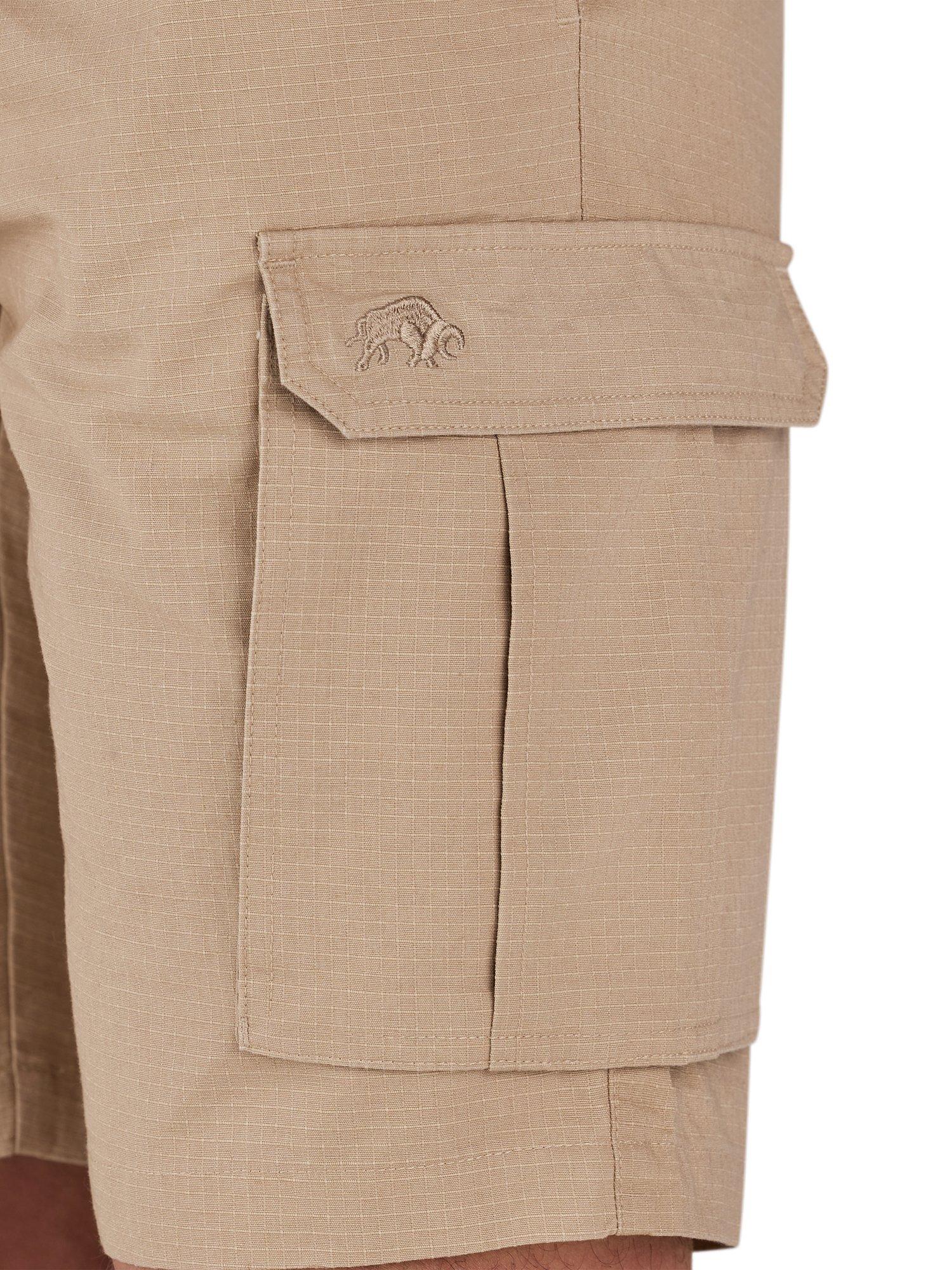 Product image 2 of 6, which shows Raging Bull Stretch Waist Twill Cargo Shorts, Tan, S