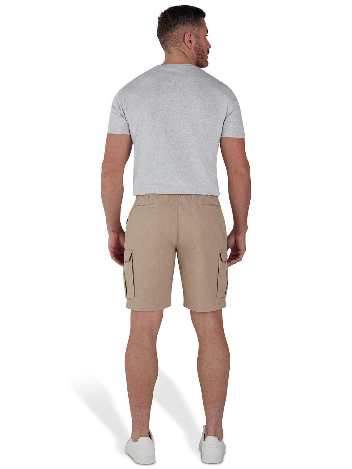 Product image 6 of 6, which shows Raging Bull Stretch Waist Twill Cargo Shorts, Tan, S