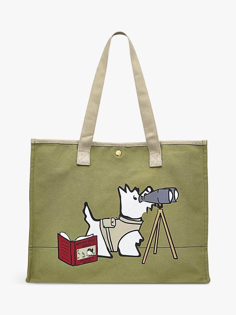 Radley Bird Watching Canvas Large Open Top Tote Bag, Hosta