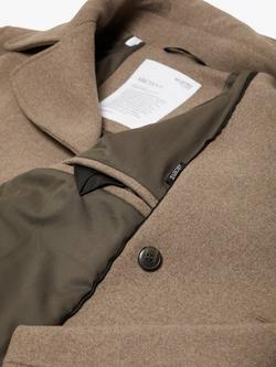 Selected Wool Blend Pea Coat - view 2, Fossil