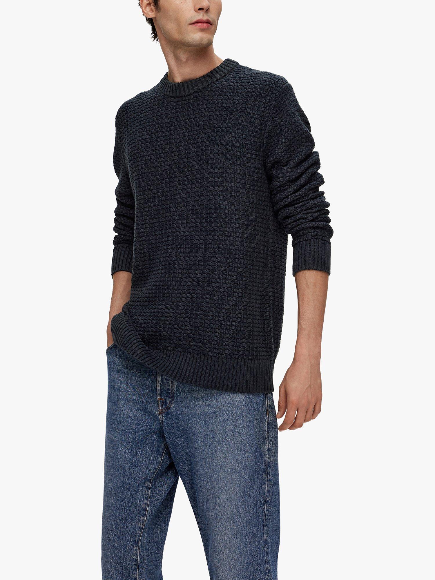SELECTED HOMME Organic Cotton Stitch Jumper, Sky Captain, S
