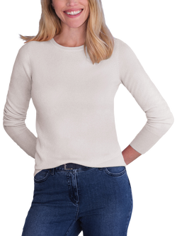 Pure Collection Cashmere Crew Neck Jumper, Soft White
