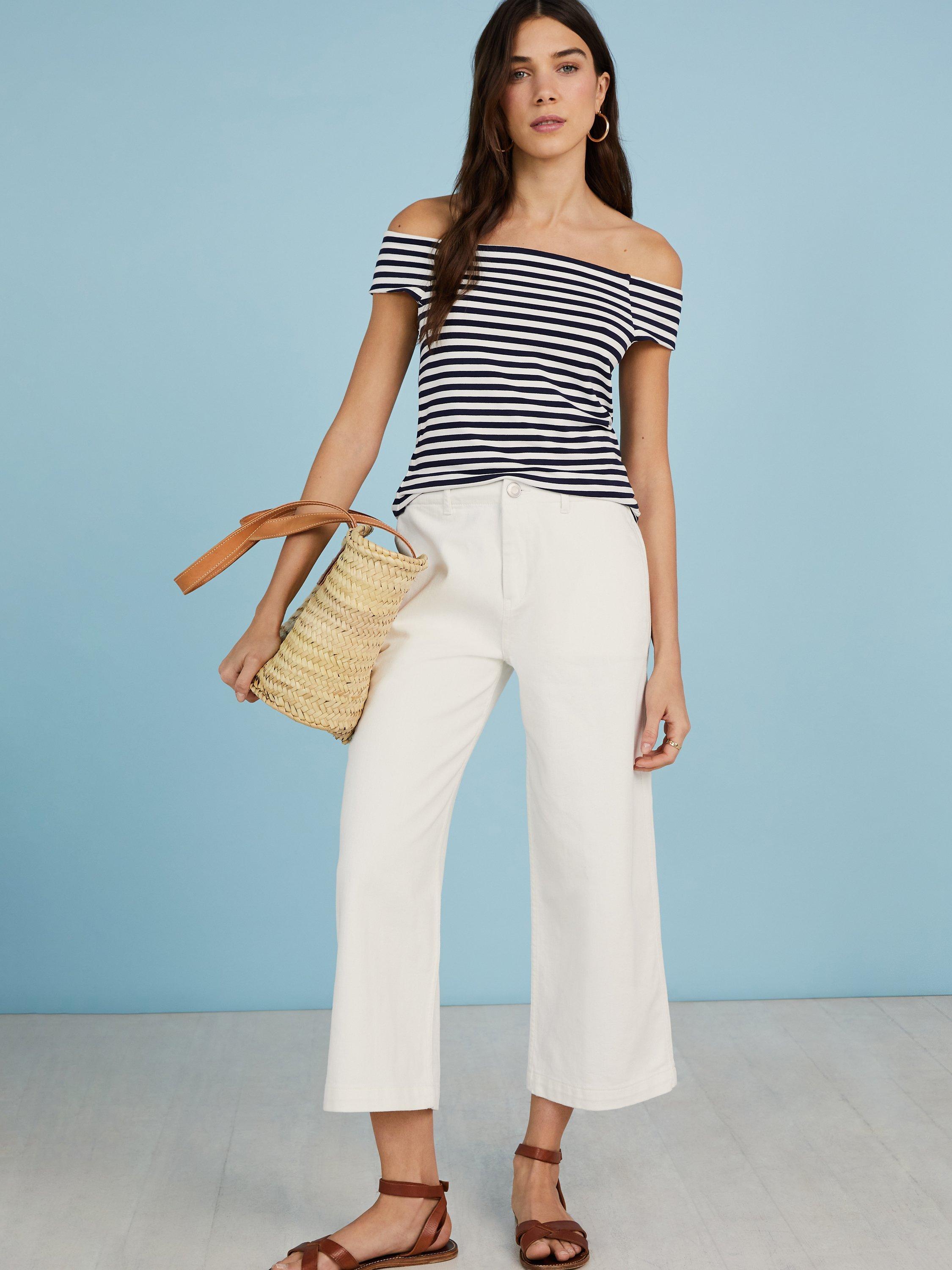 Baukjen Organic Utility Wideleg Crop Jeans, Soft White