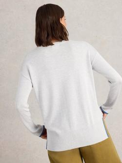 White Stuff Olive Split Side Jumper, Light Grey - view 2, Light Grey