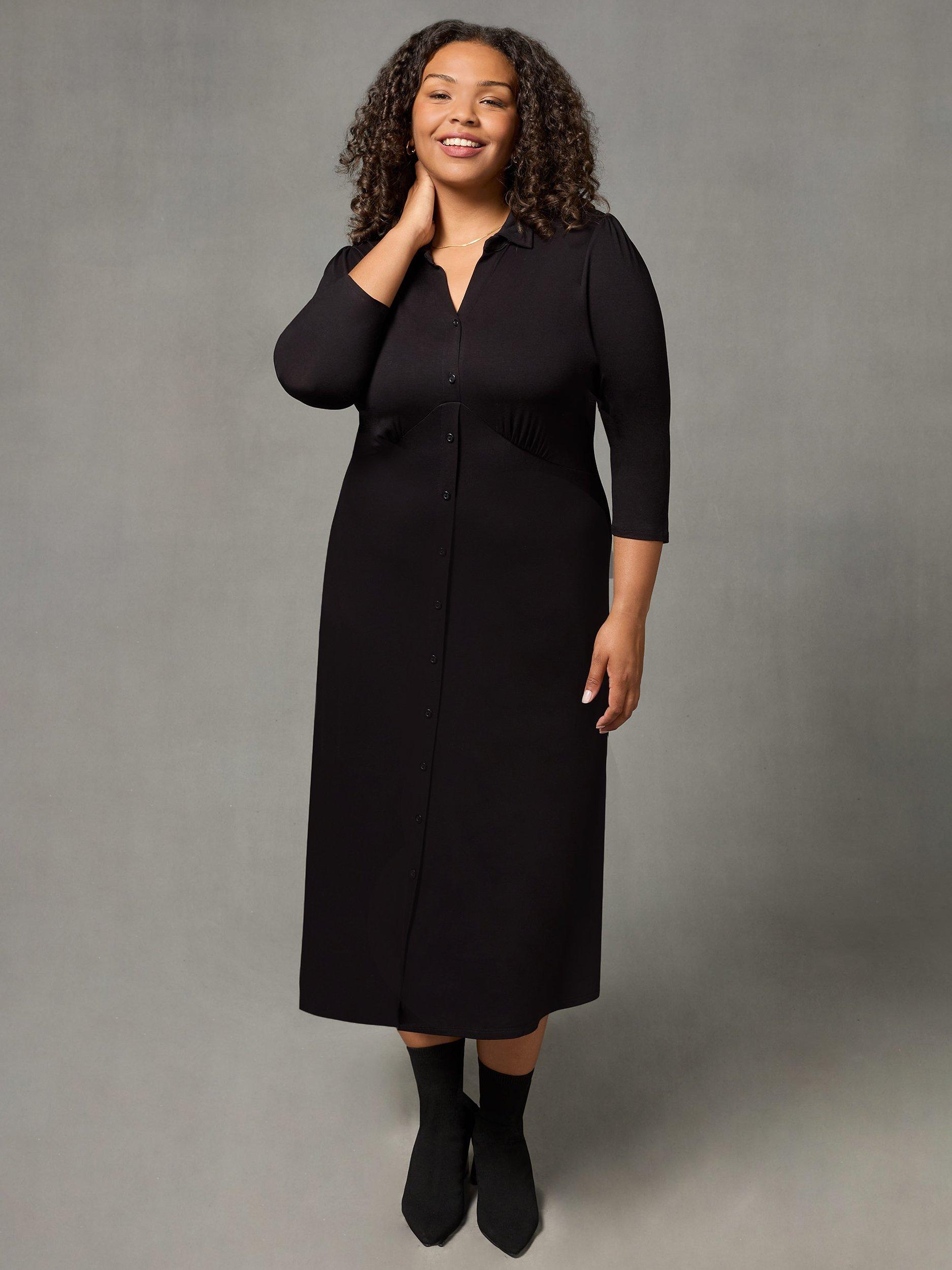Live Unlimited Curve Midi Shirt Dress Black