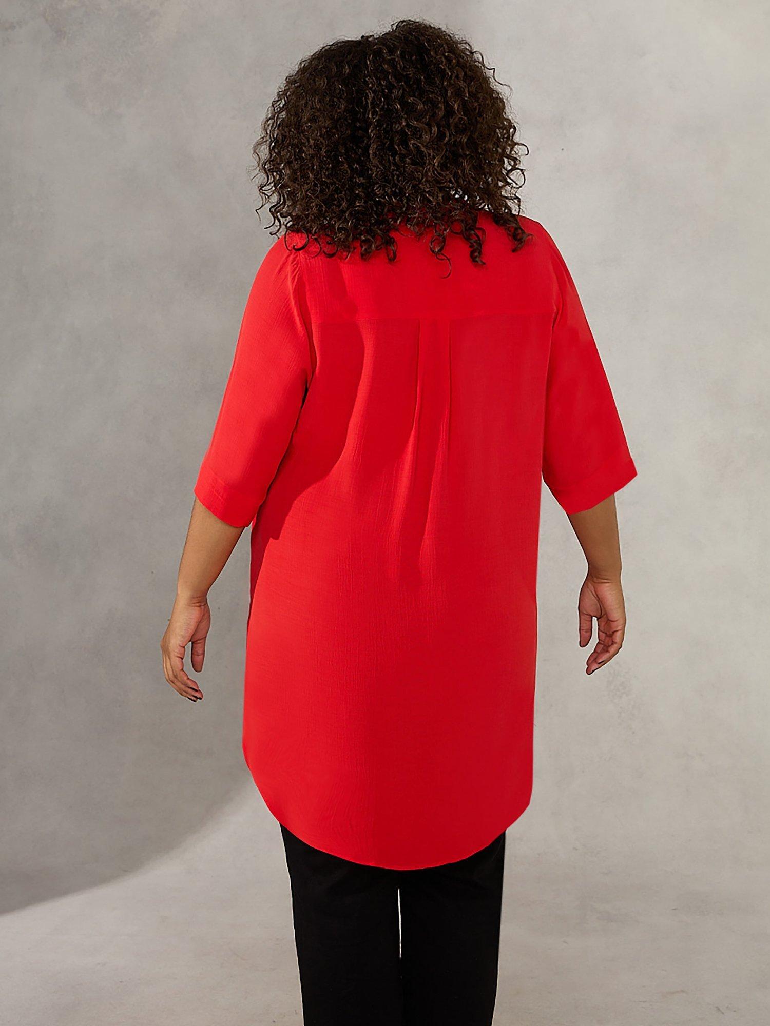 Live Unlimited Curve Highlow Blouse, Red, 12