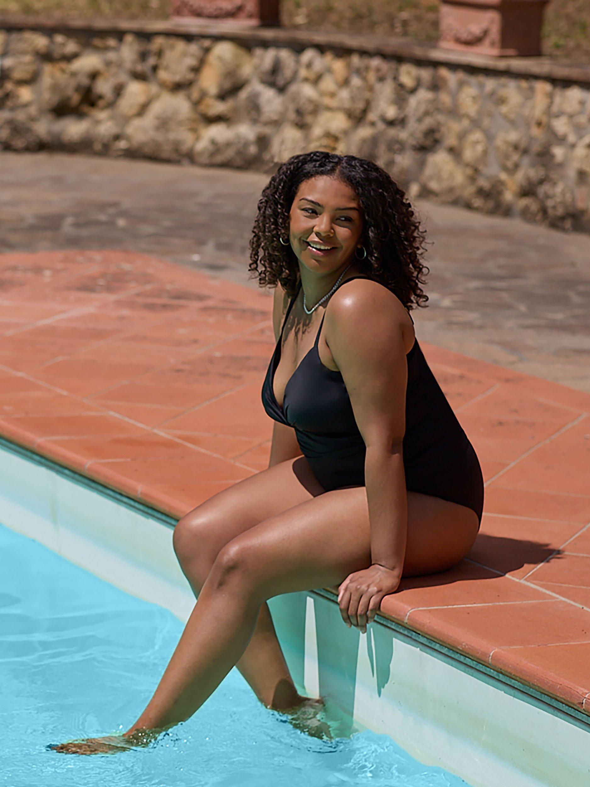 Live Unlimited Curve Tankini Swimsuit, Black