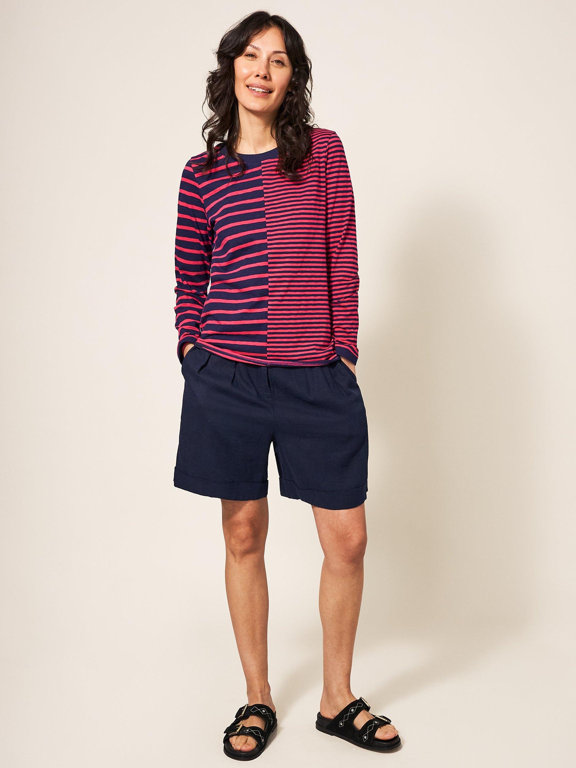 White Stuff Cassie Stripe Top, Pink/Multi