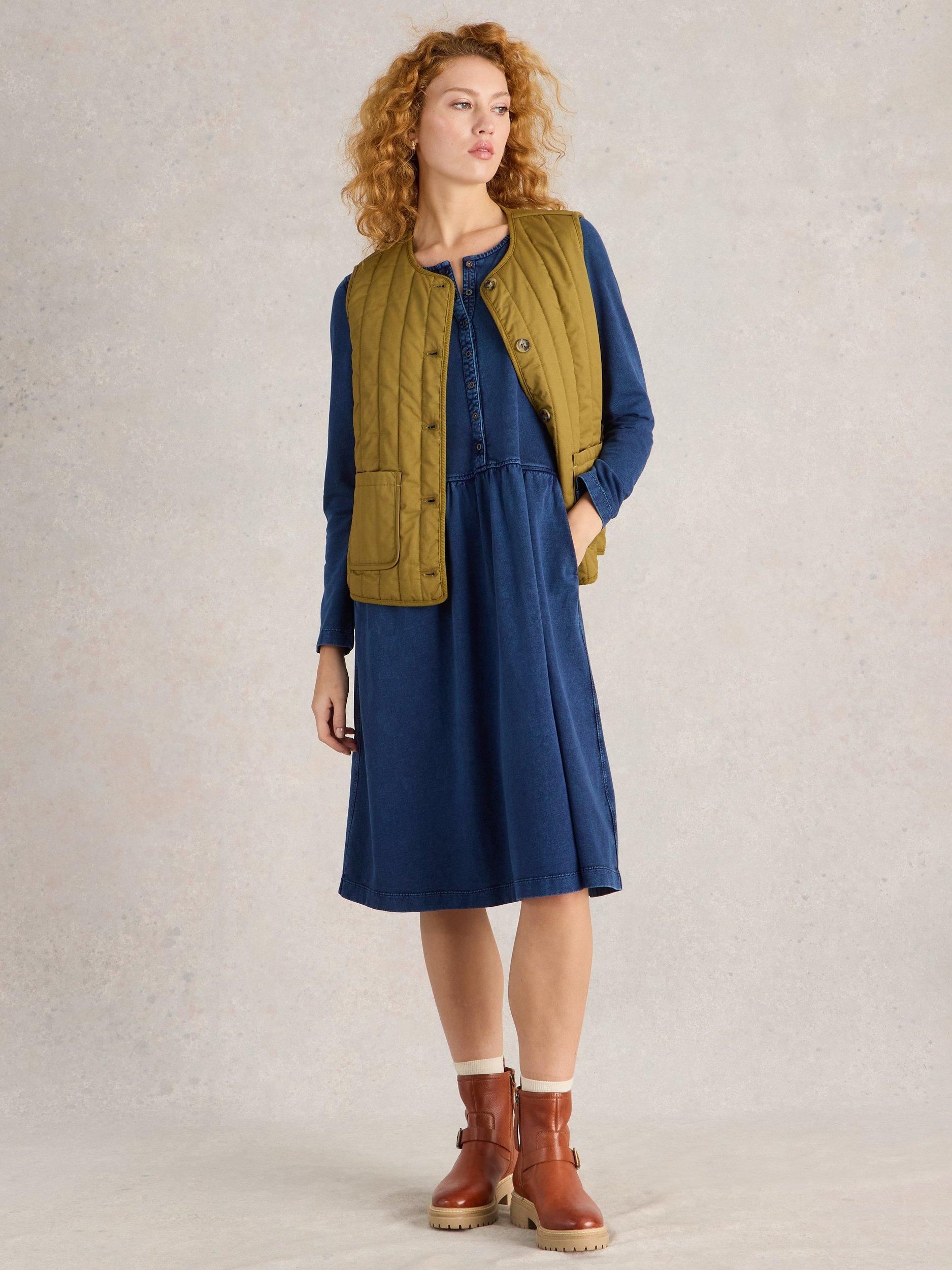 Denim jersey dress sales