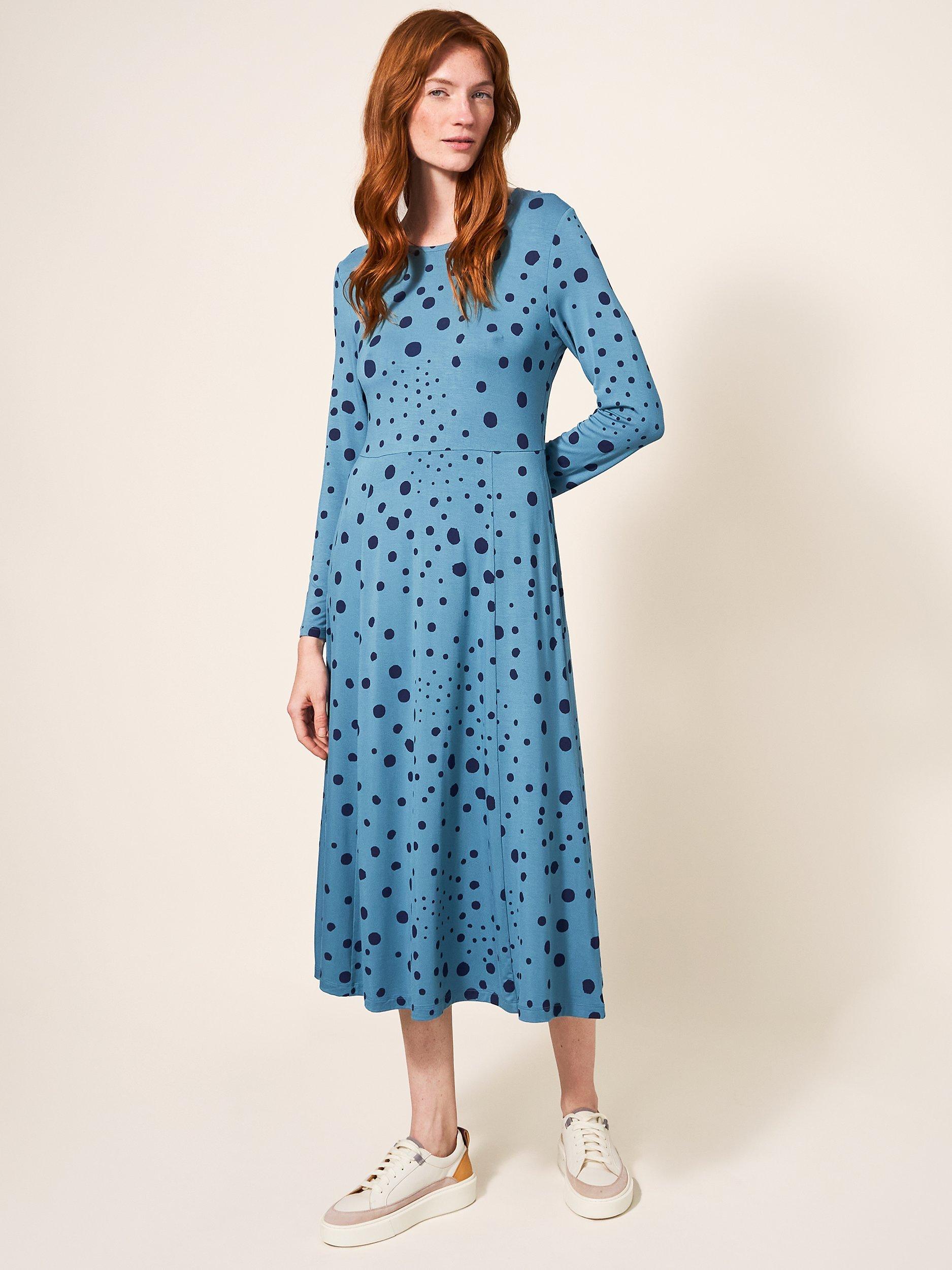 White Stuff Madeline Eco Vero Jersey Dress, Teal