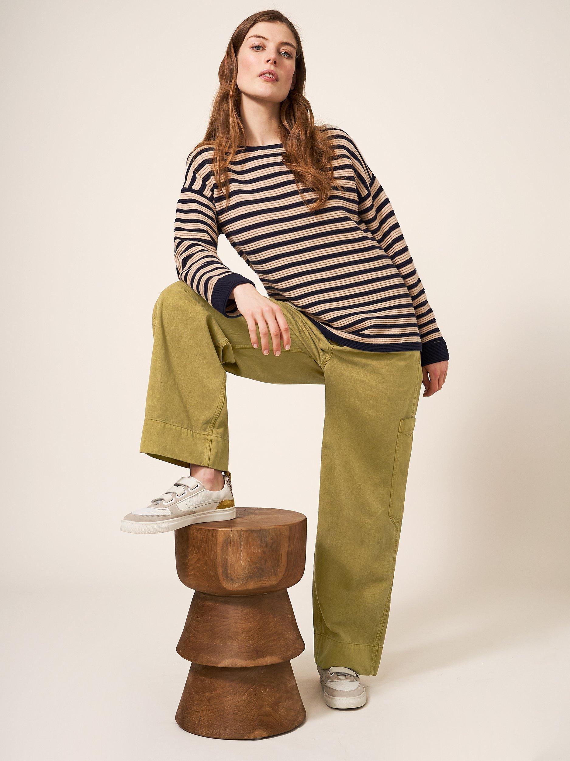 White Stuff Carlie Wide Leg Cargo Trousers, Green