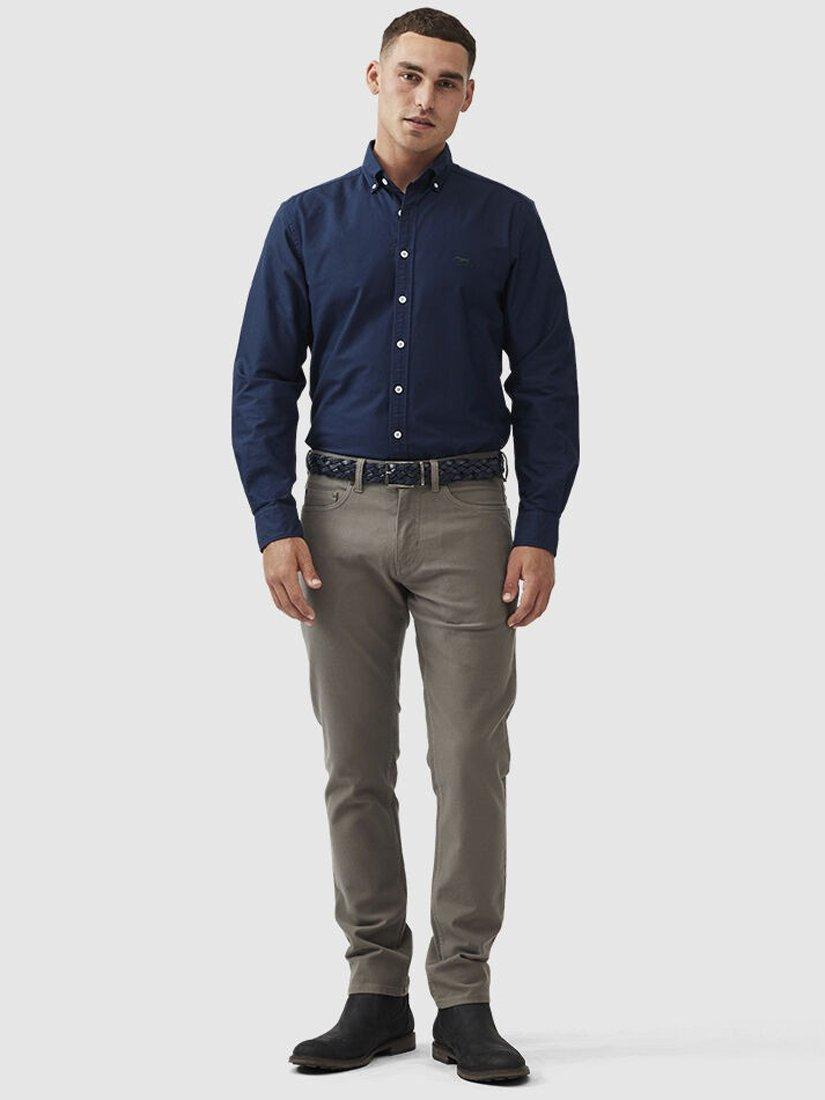 Product image 2 of 6, which shows Rodd & Gunn Motion 2 Straight Fit Stretch Cotton Jeans, Pebble, 33R
