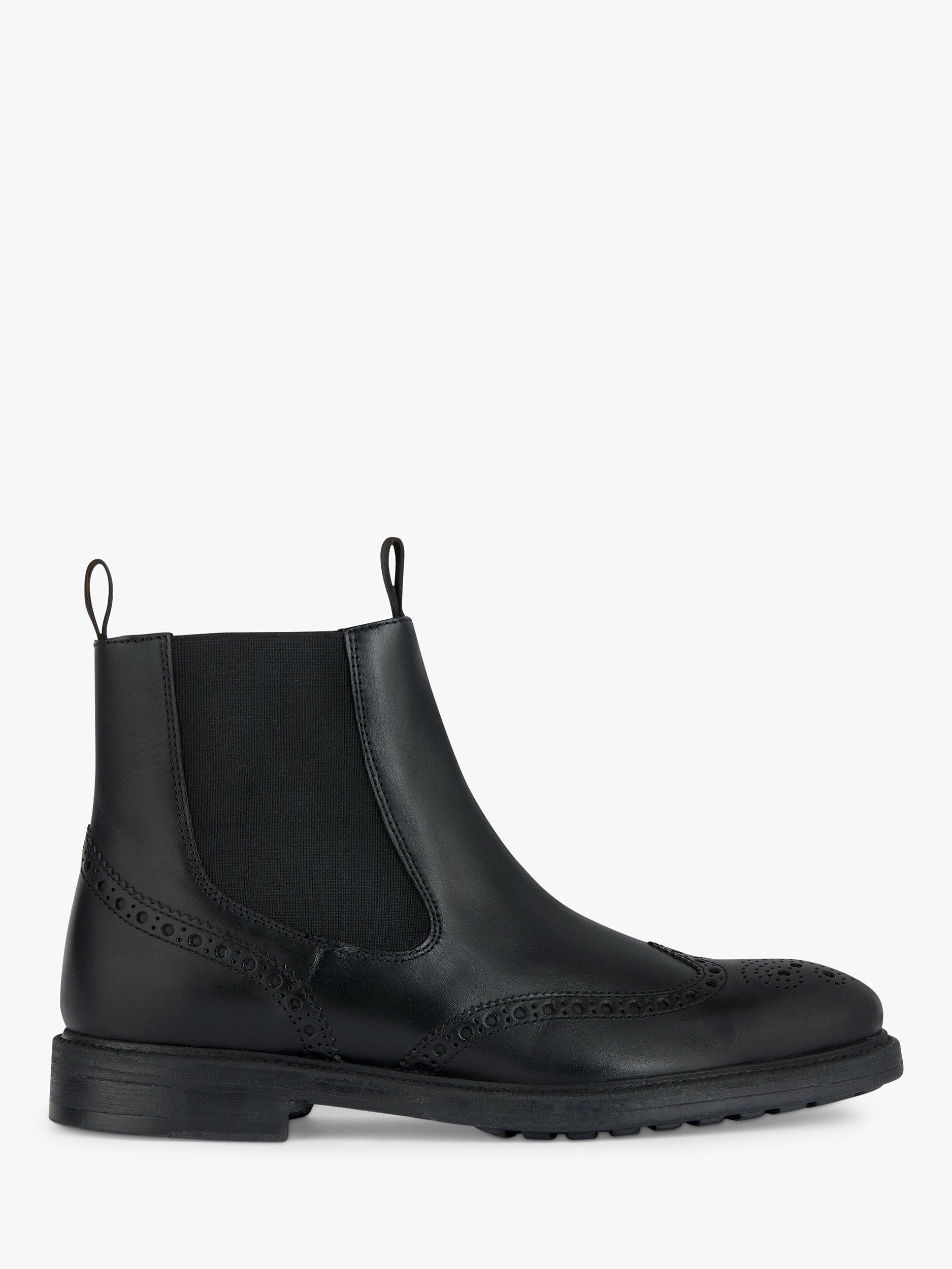 Geox Tiberio Leather Ankle Boots, Black