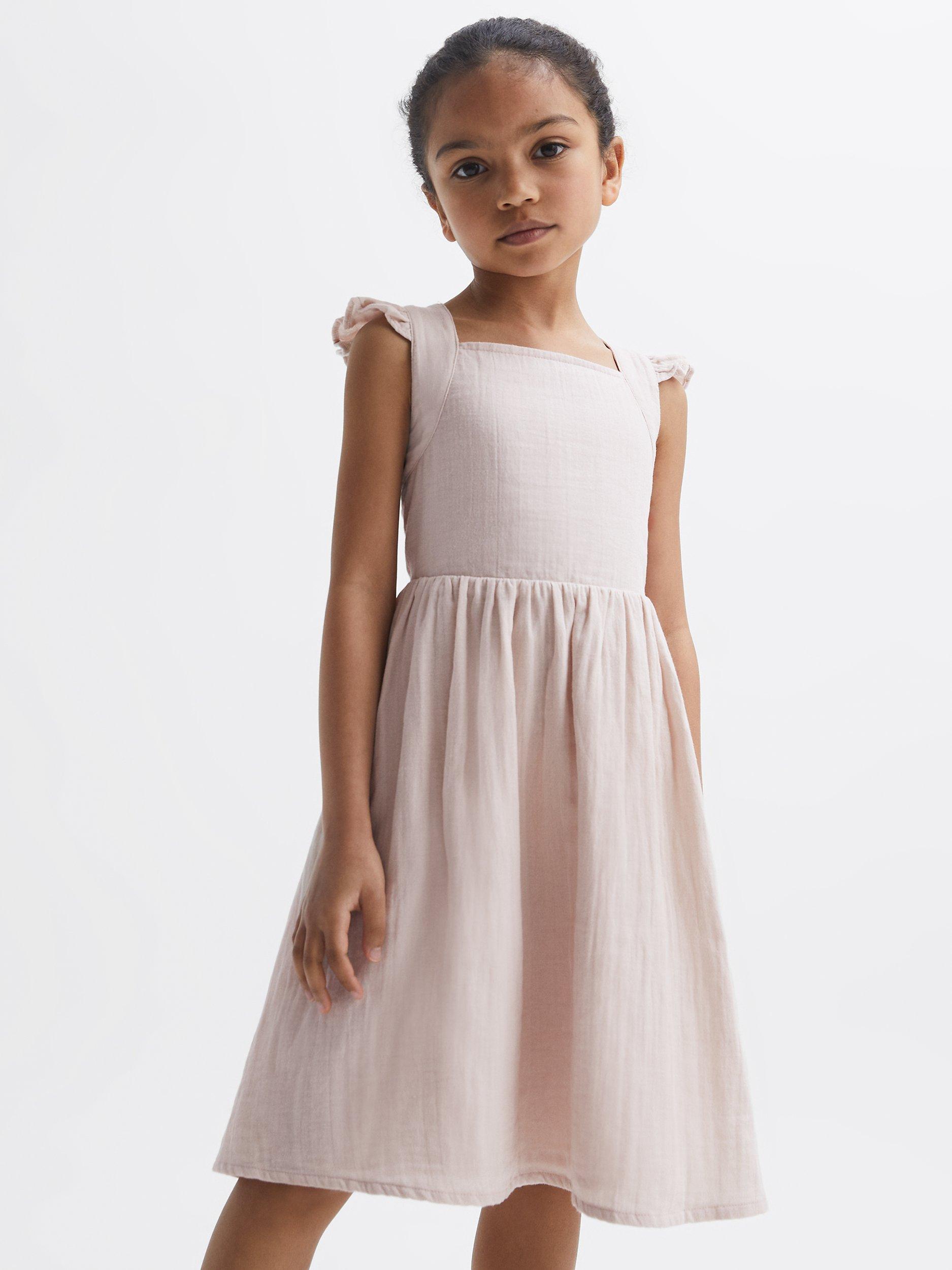 Reiss Kids' Cerys Cross Back Dress, Pink