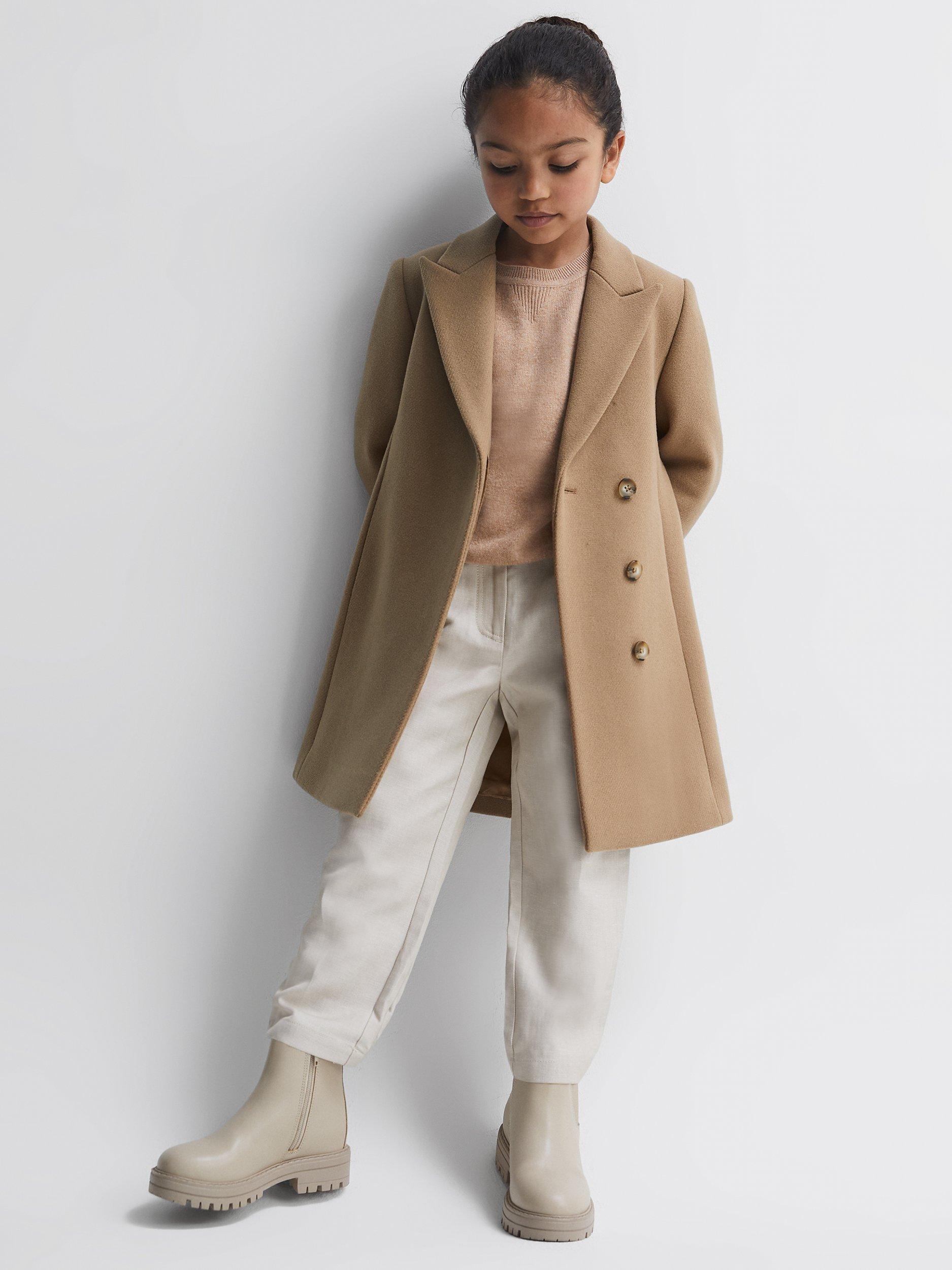 Girls camel coat hotsell