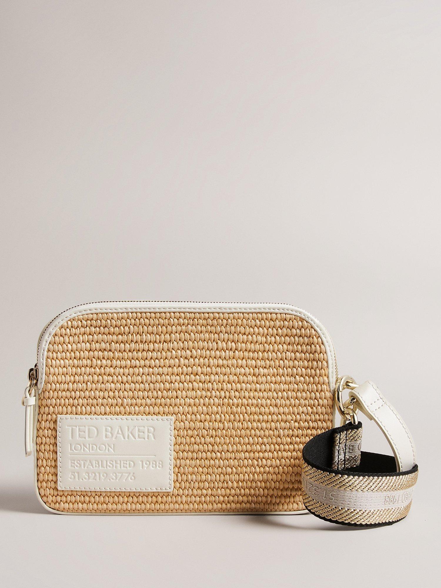 Ted Baker Stello Branded Webbing Raffia Camera Cross Body Bag