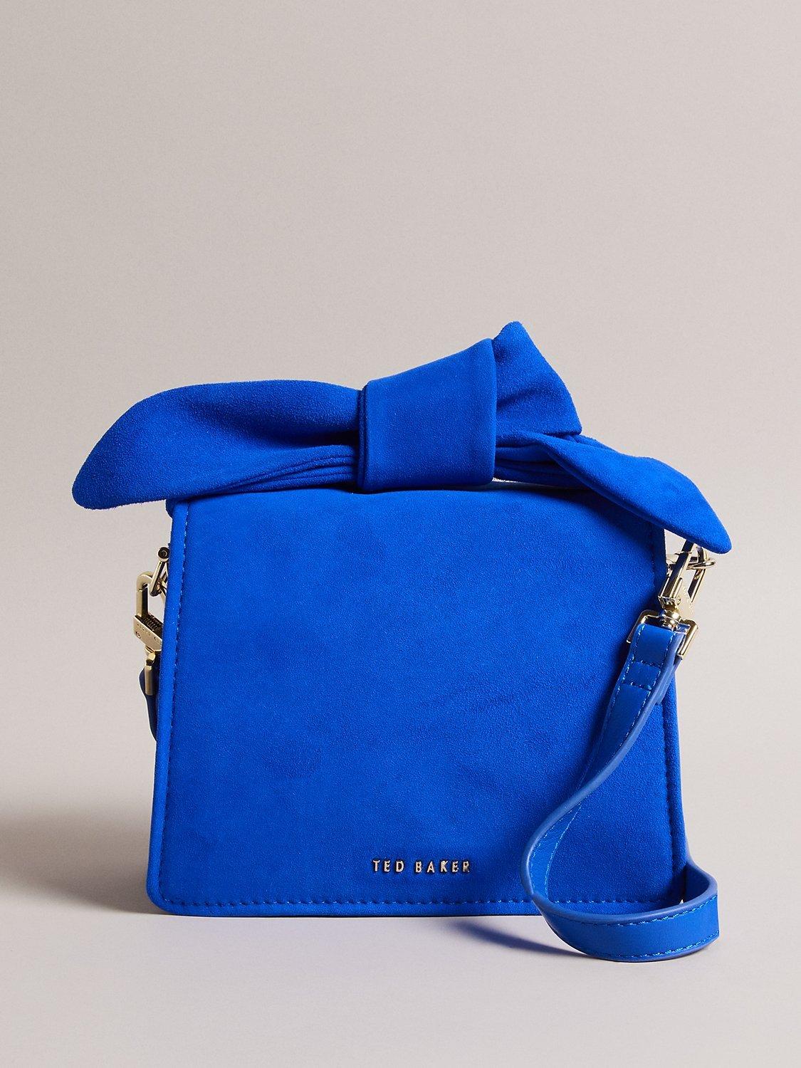 Ted Baker Niyah Suede Knot Handle Mini Crossbody Bag, Blue Bright, One Size