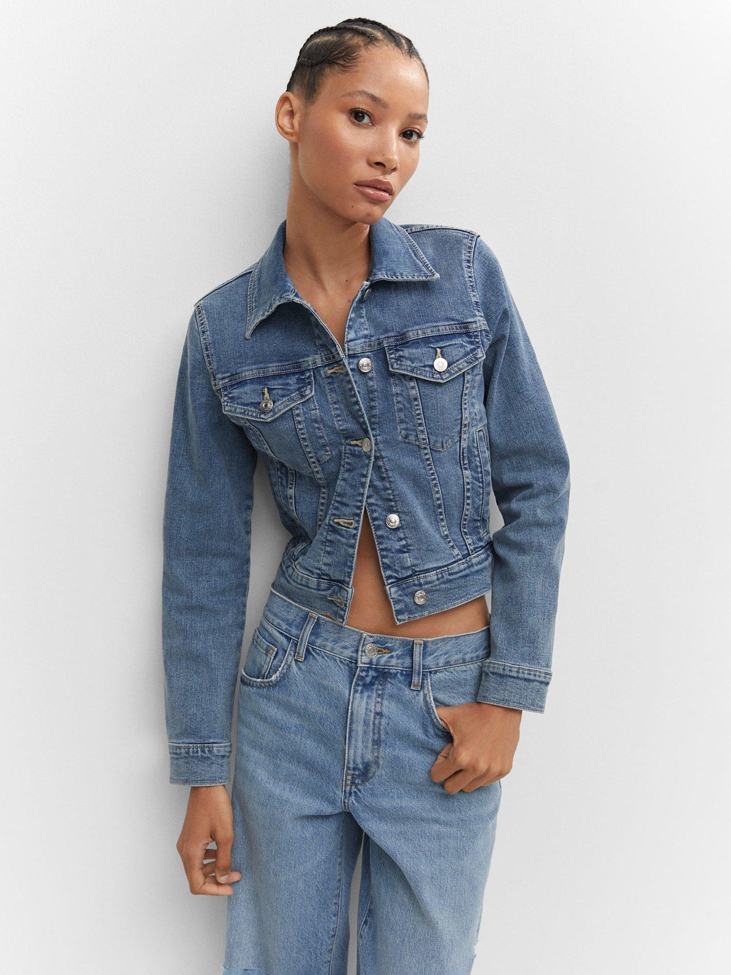 Mango Vicky Denim Jacket, Blue