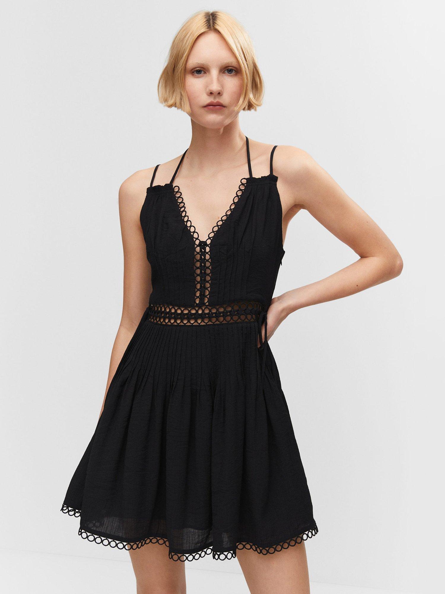 Mango Trimy Mini Dress, Black