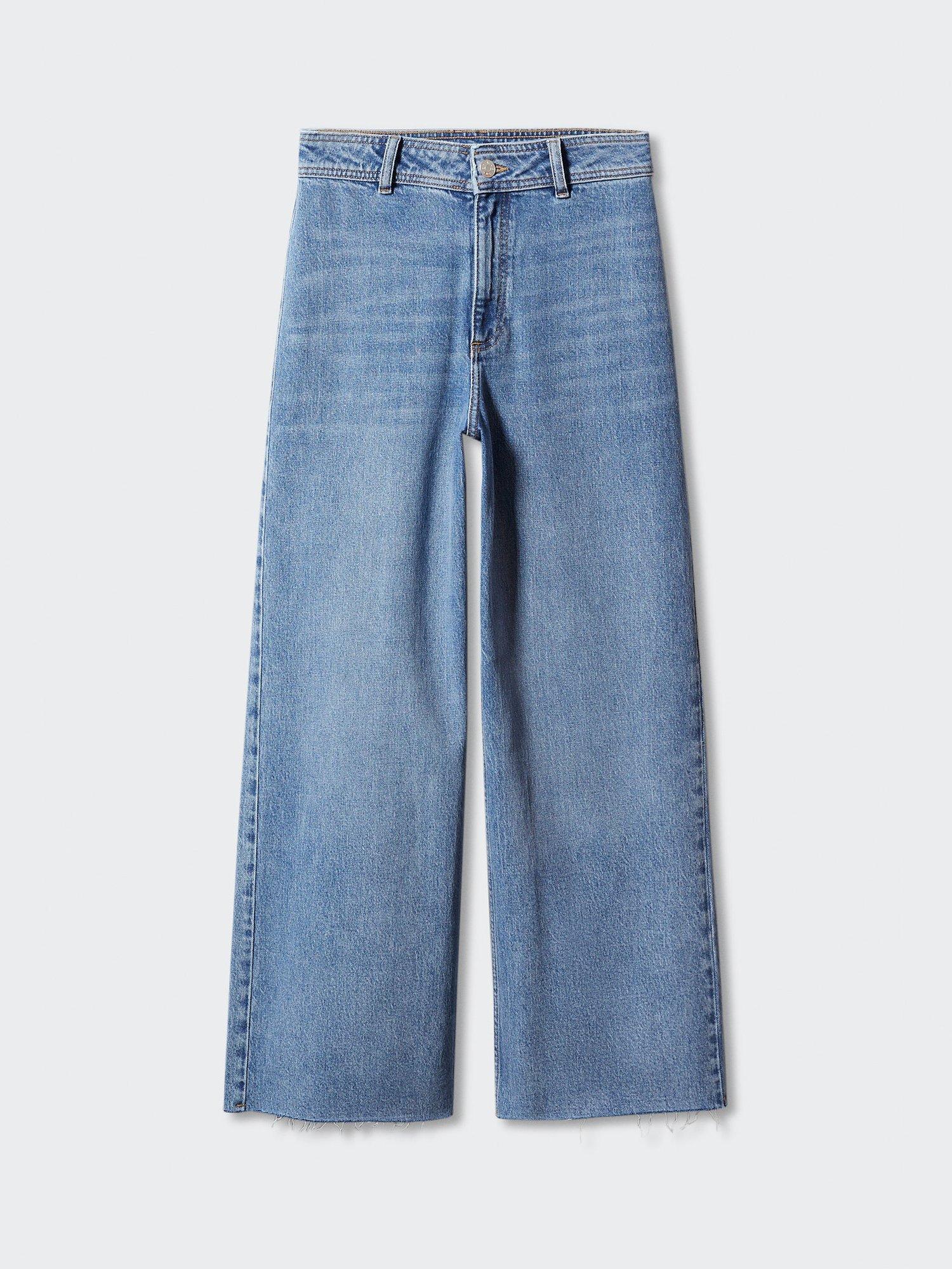 Product image 3 of 7, which shows Mango Catherin Culotte Jeans, Open Blue, 4