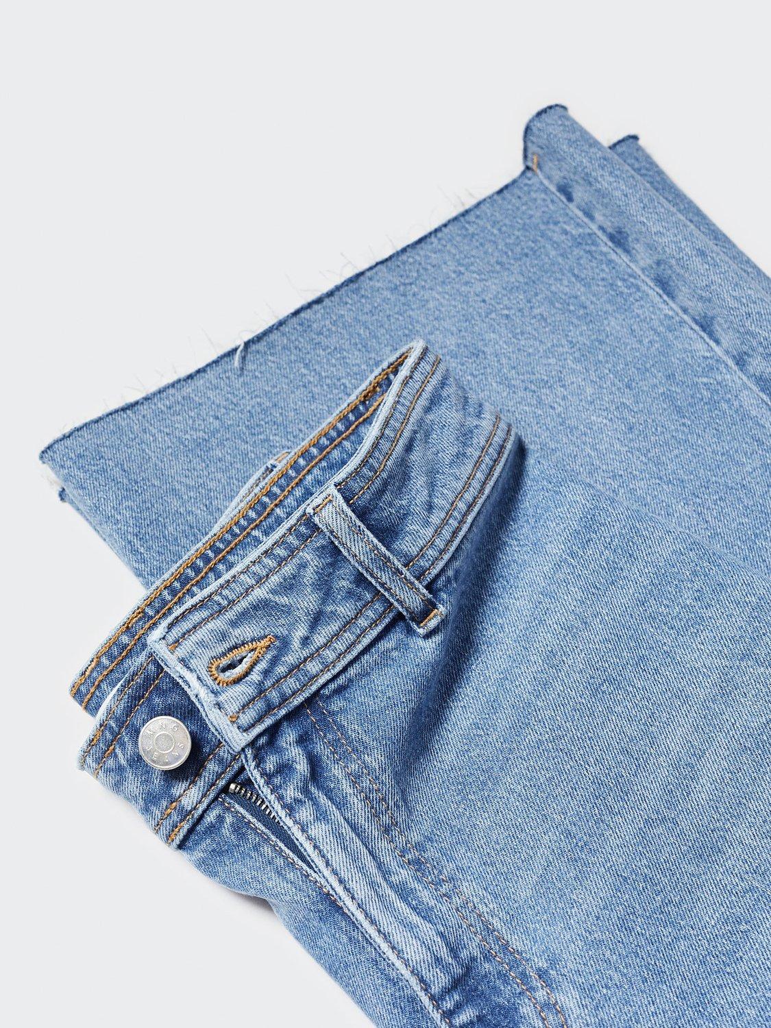 Product image 7 of 7, which shows Mango Catherin Culotte Jeans, Open Blue, 4