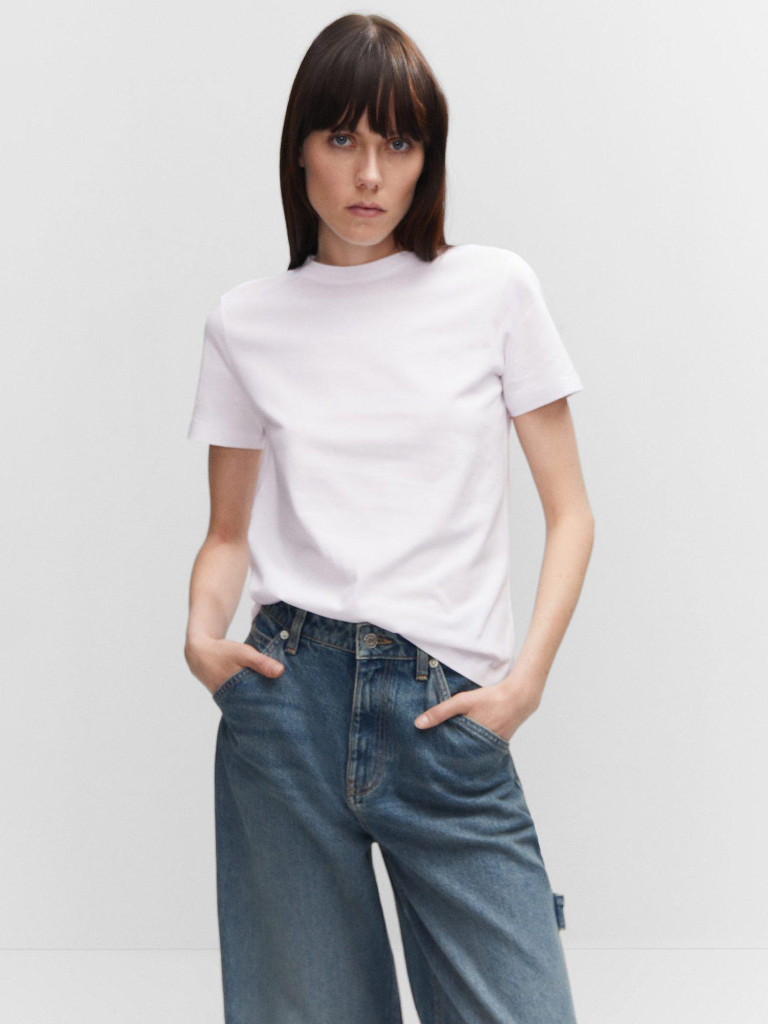 Mango Chalapi Cotton T-Shirt, White