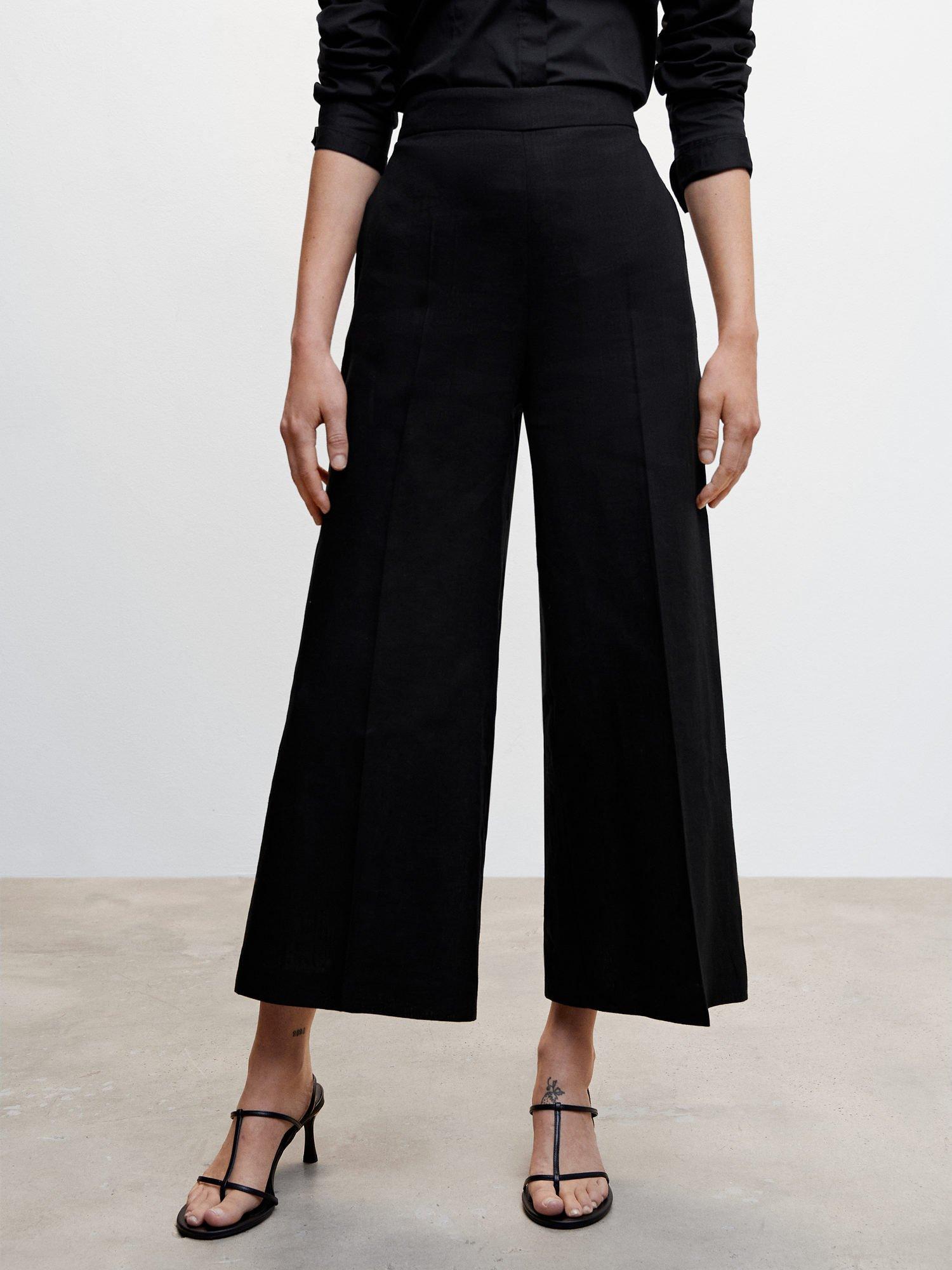 Mango Lote Linen Culotte Pants