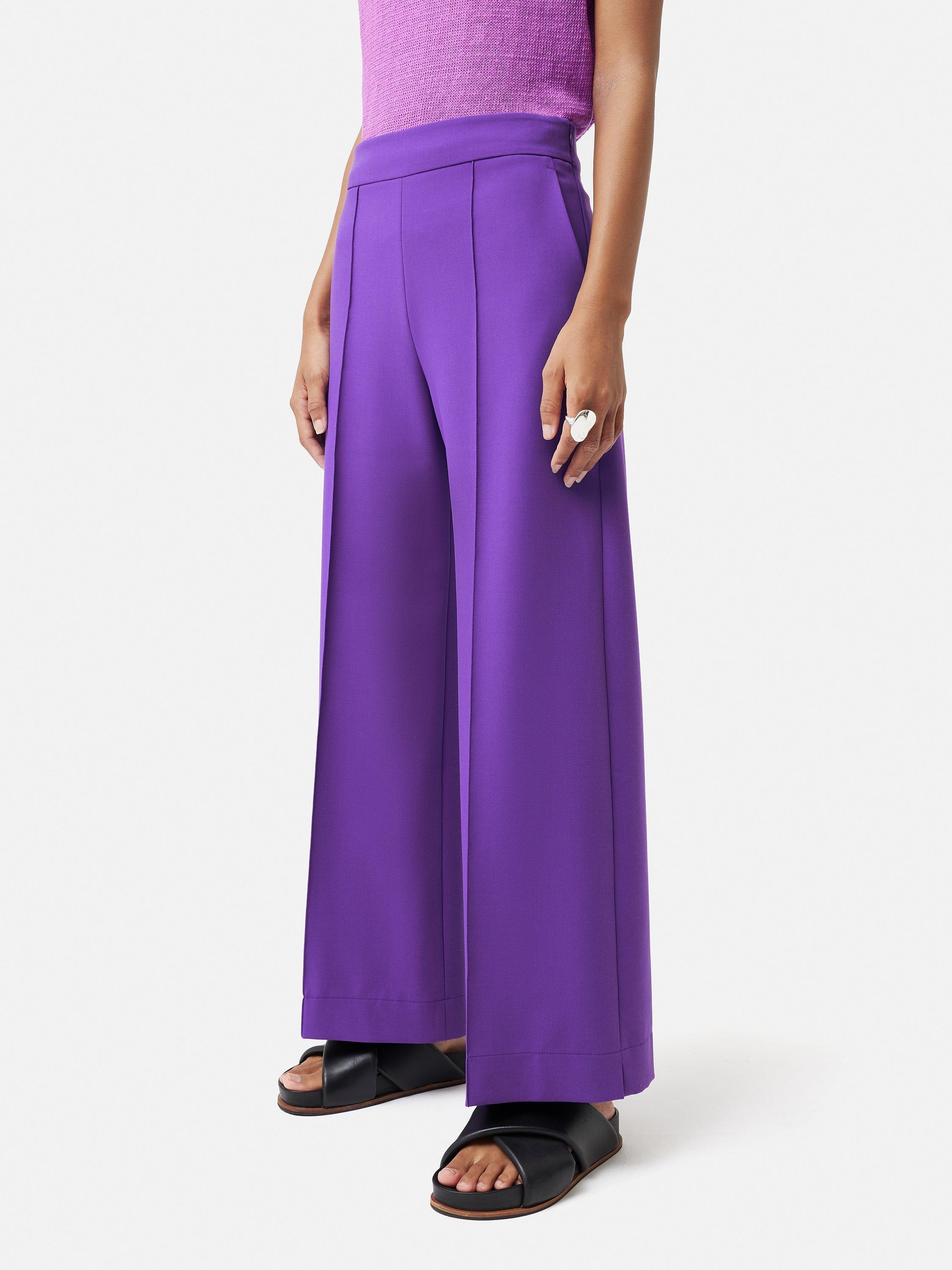Jigsaw Modern Crepe Sailor Trouser, Purple