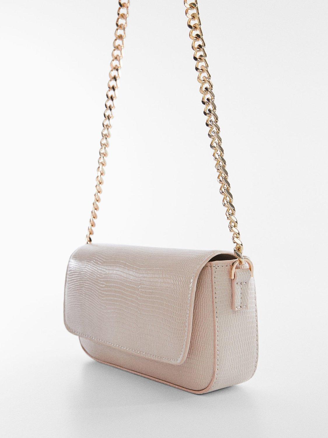 Mango Paola Chain Strap Cross Body Bag, Natural White, White