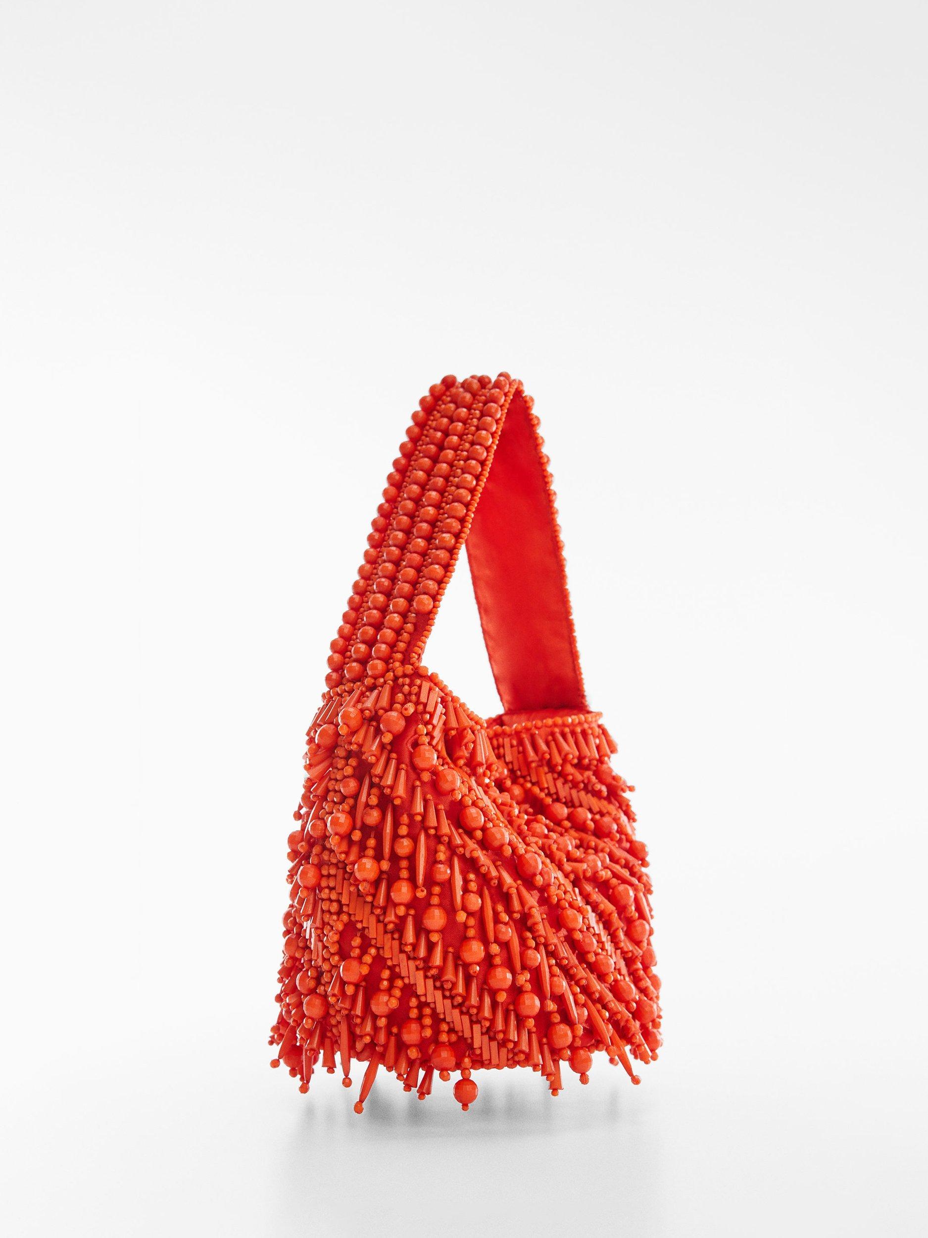 Mango Perlada Beaded Bag, Orange, Orange