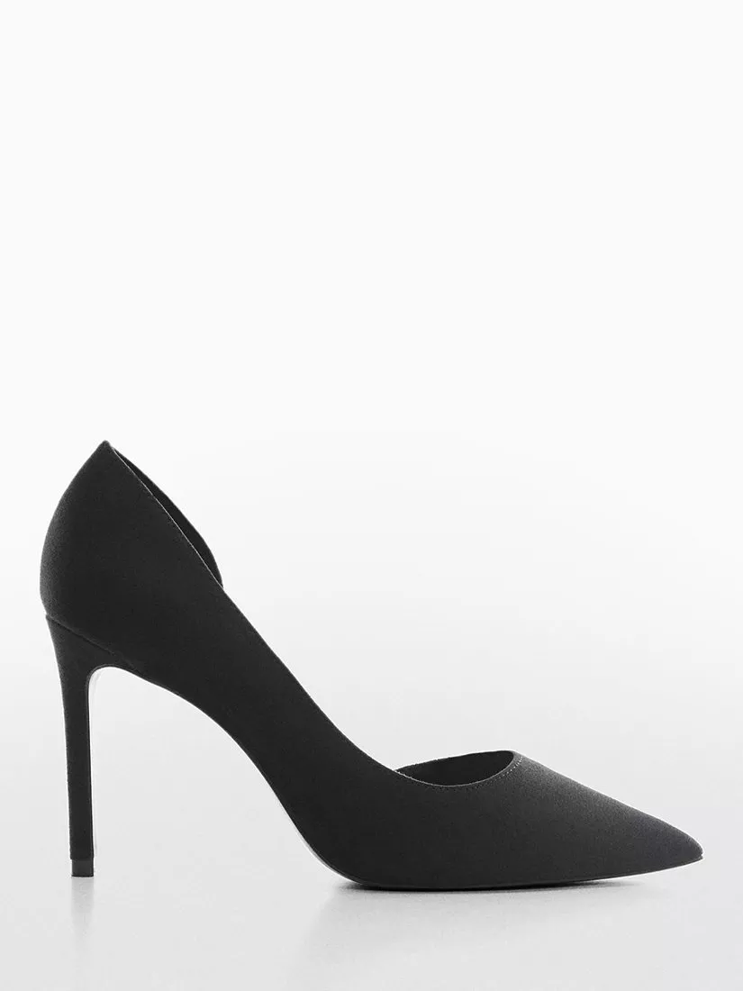 Mango Audrey Pointed Toe Court Shoes, Black