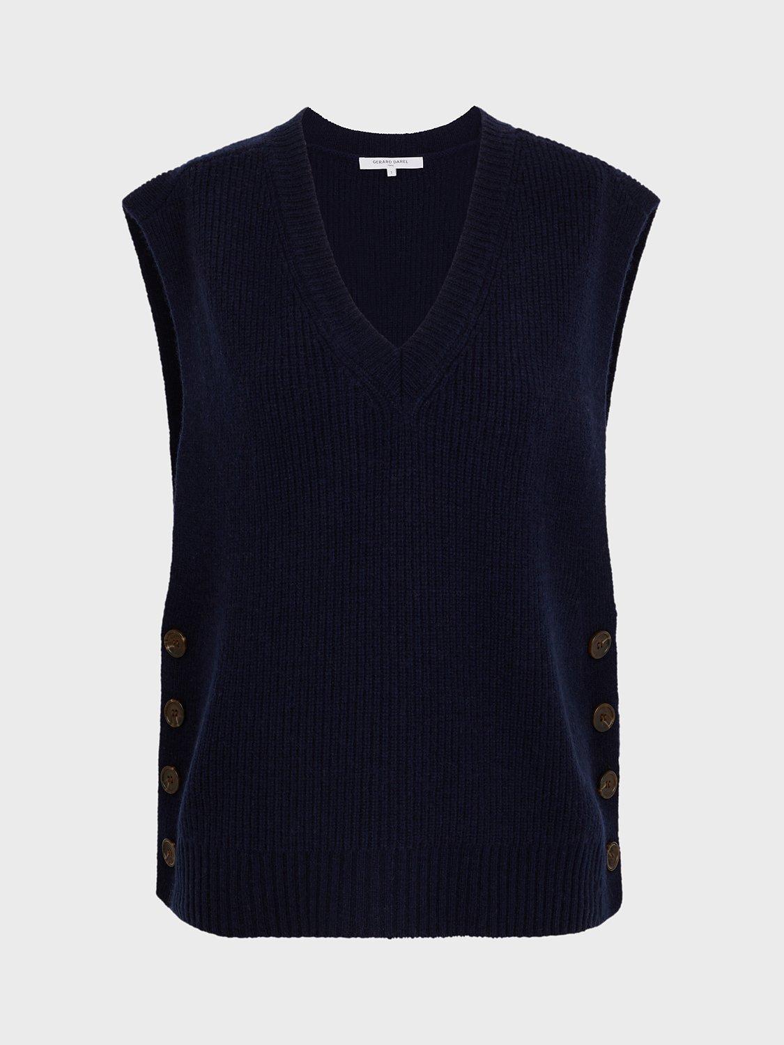 Gerard Darel Luccia Wool Tank Top, Navy, 10